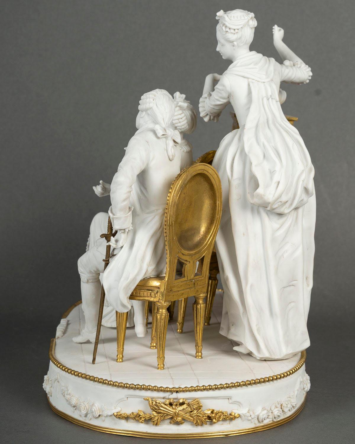 Large Group in Biscuit and Gilt Bronze, Sèvres Manufactory, Napoleon III Period. For Sale 2