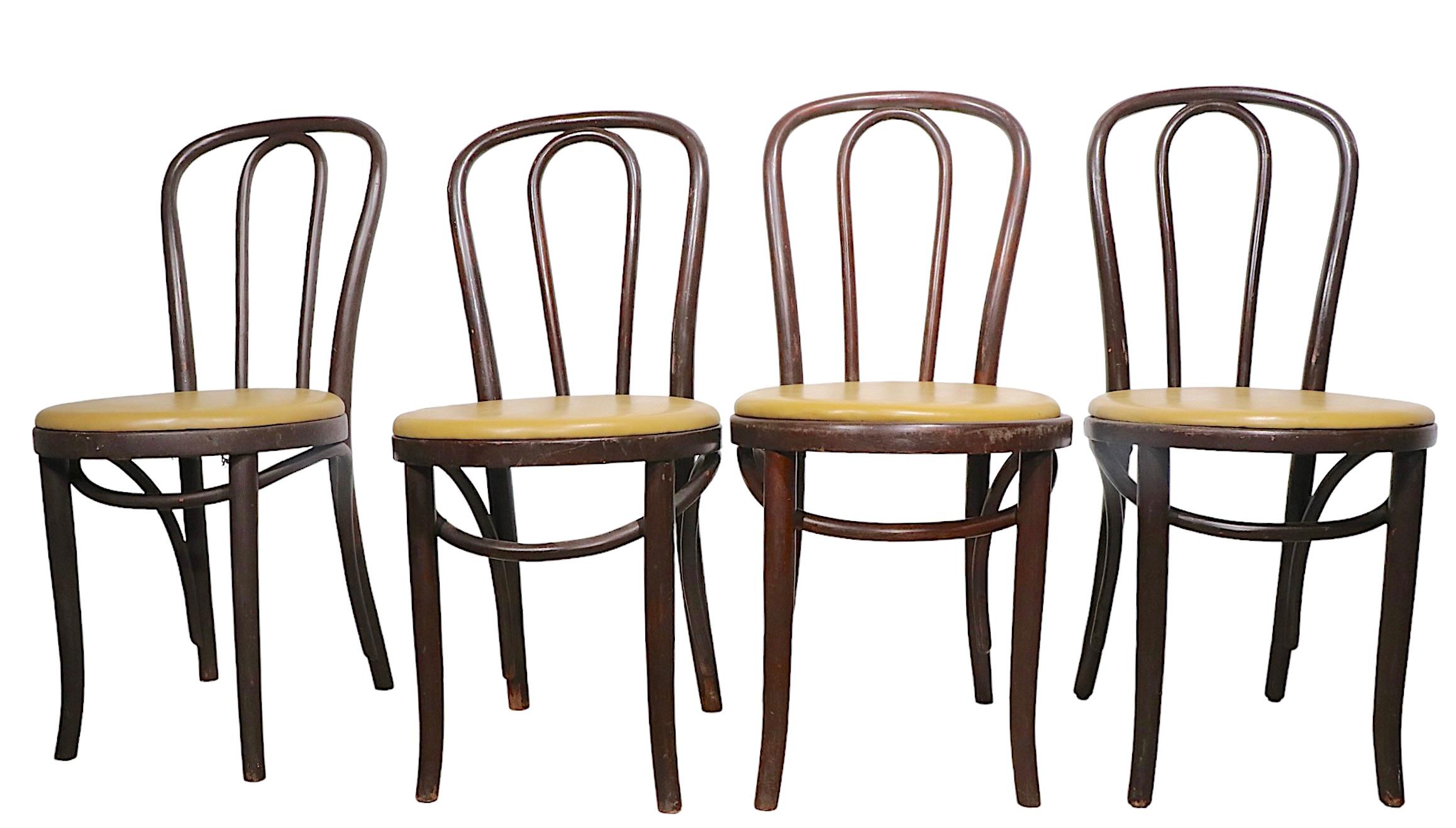 Vienna Secession Large Group of 10 Cafe, Bistro, Dining Chairs att. to Thonet