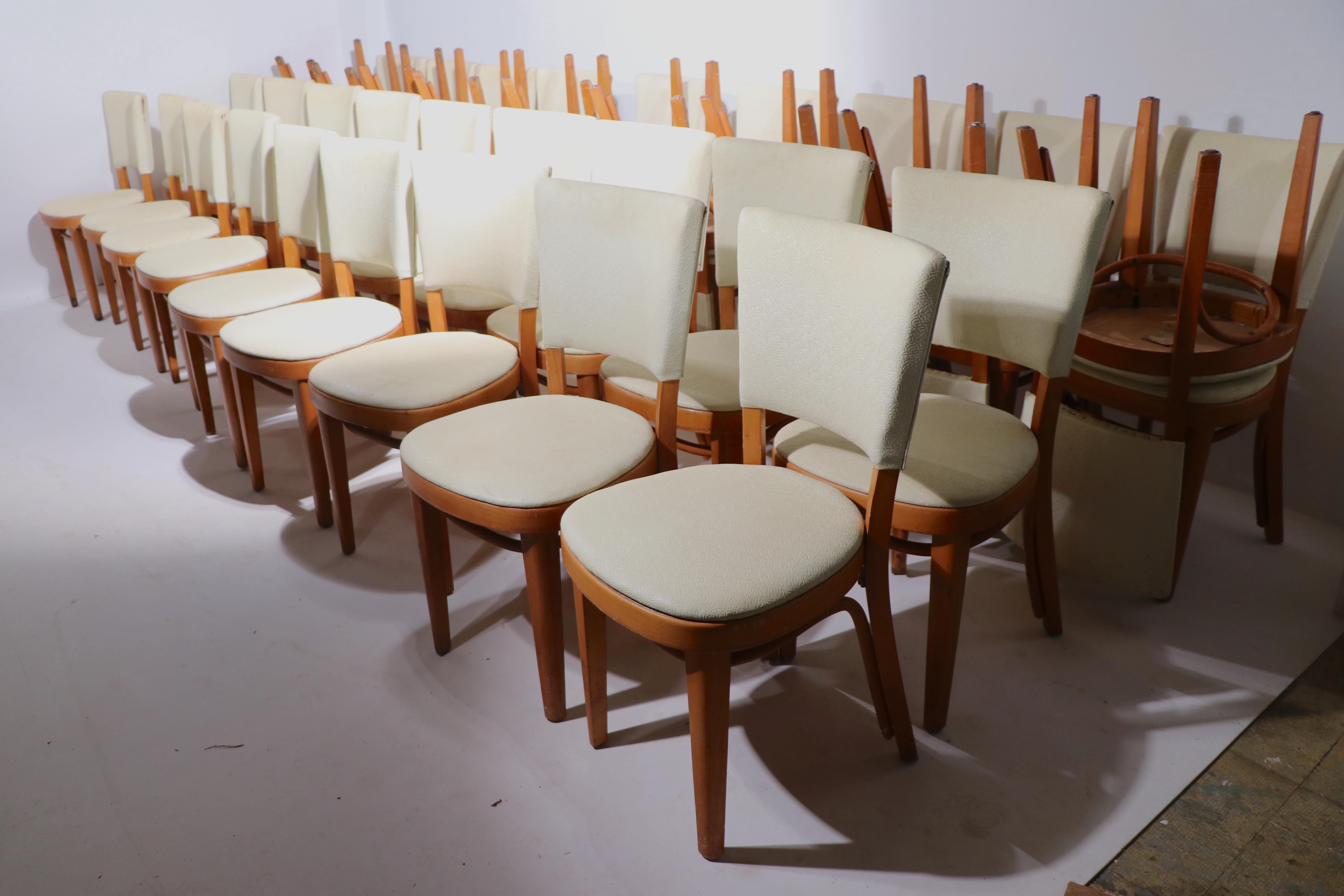 Large Group of  Mid Century Thonet Dining Cafe Chairs 46 pcs. available In Good Condition In New York, NY