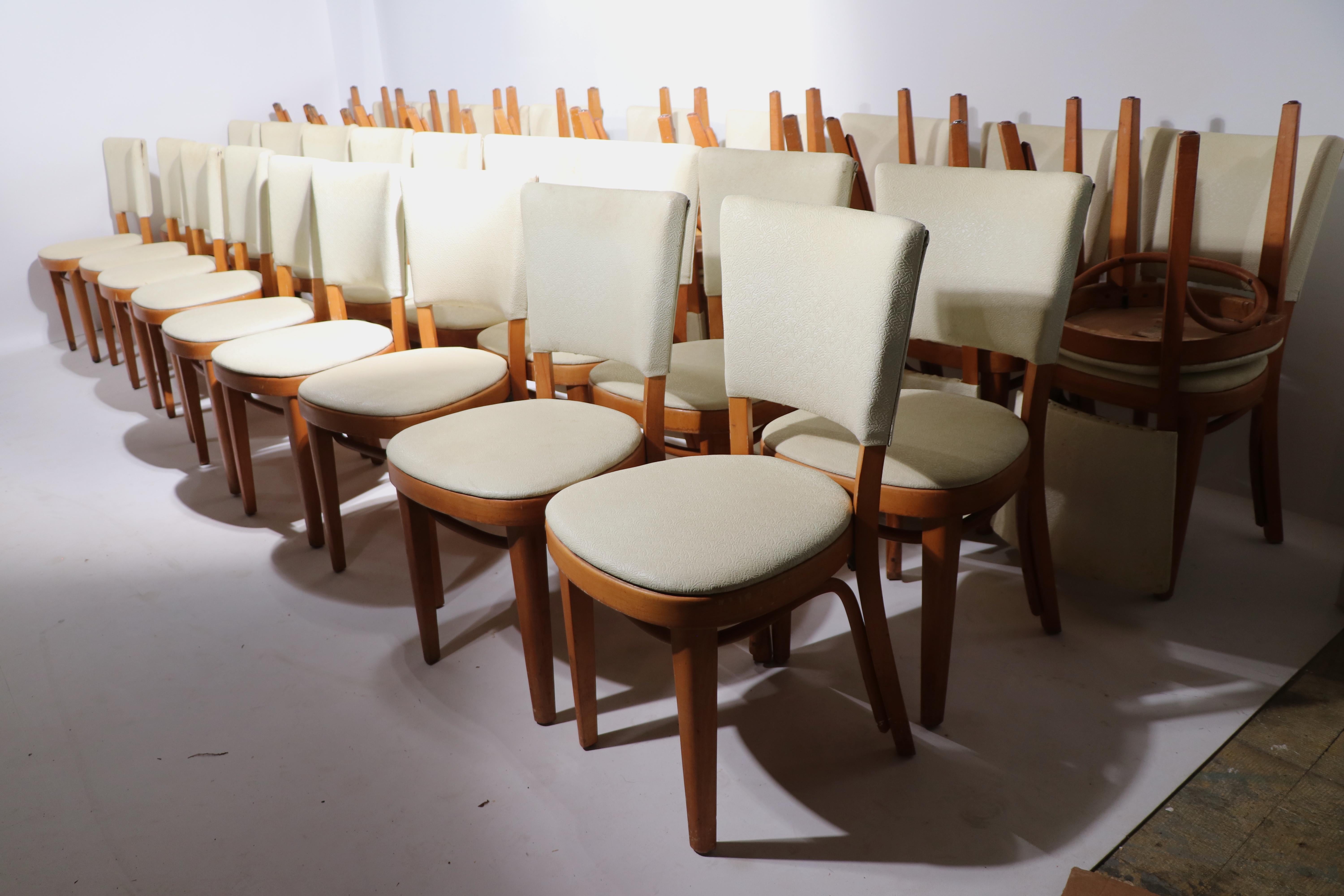 20th Century Large Group of  Mid Century Thonet Dining Cafe Chairs 46 pcs. available