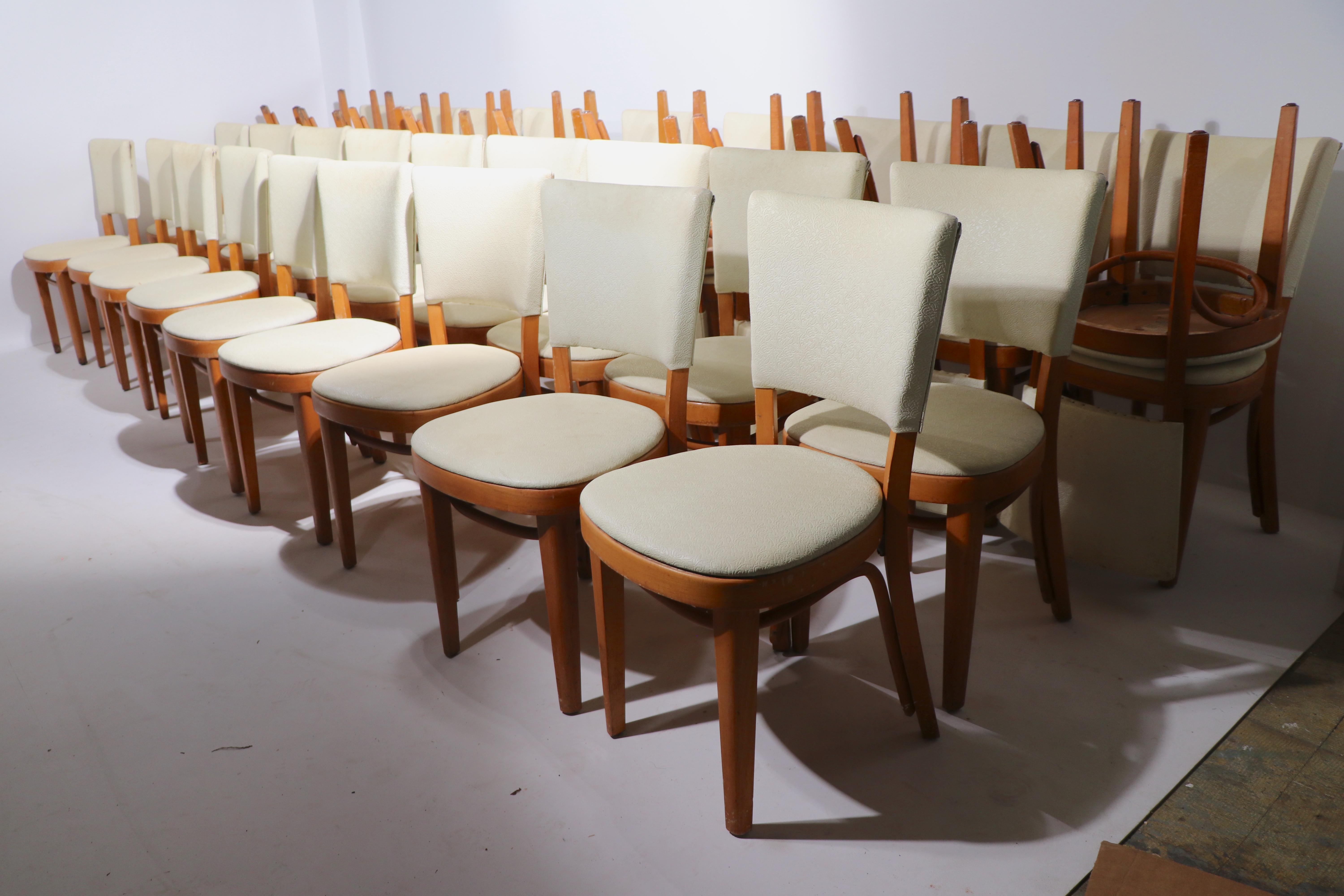Upholstery Large Group of  Mid Century Thonet Dining Cafe Chairs 46 pcs. available