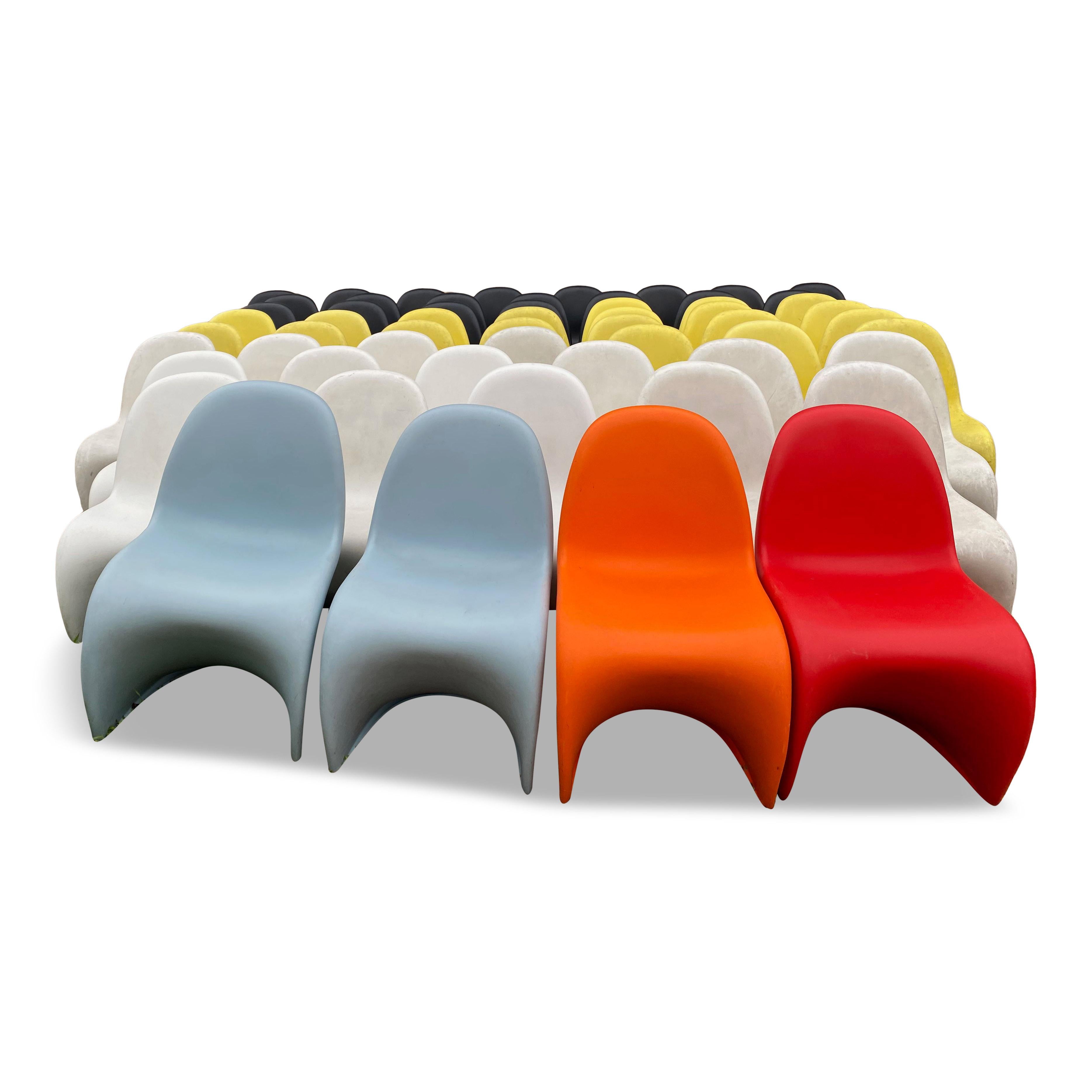 Danish Large Group of Verner Panton S Chairs for Vitra