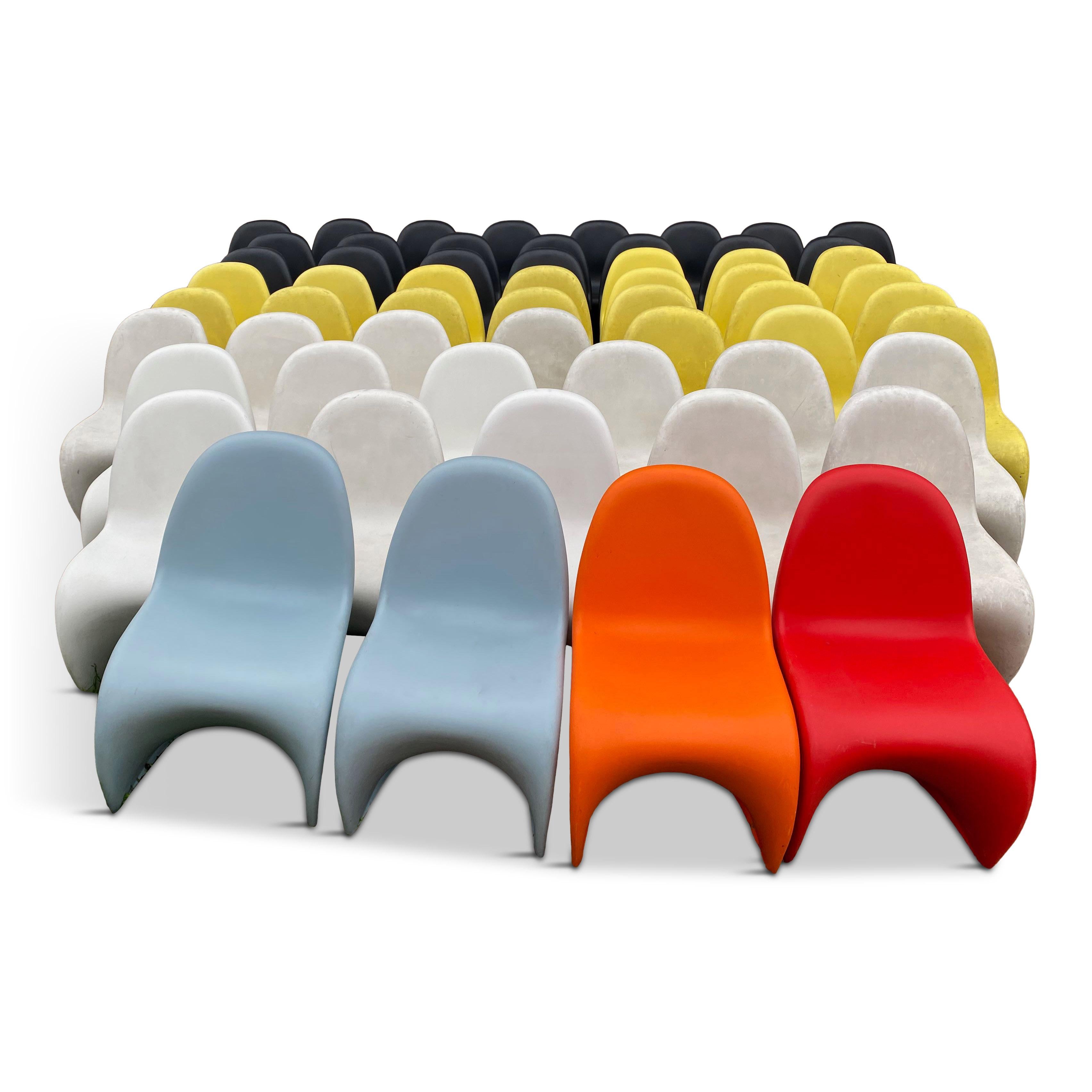 Large Group of Verner Panton S Chairs for Vitra In Fair Condition In London, London