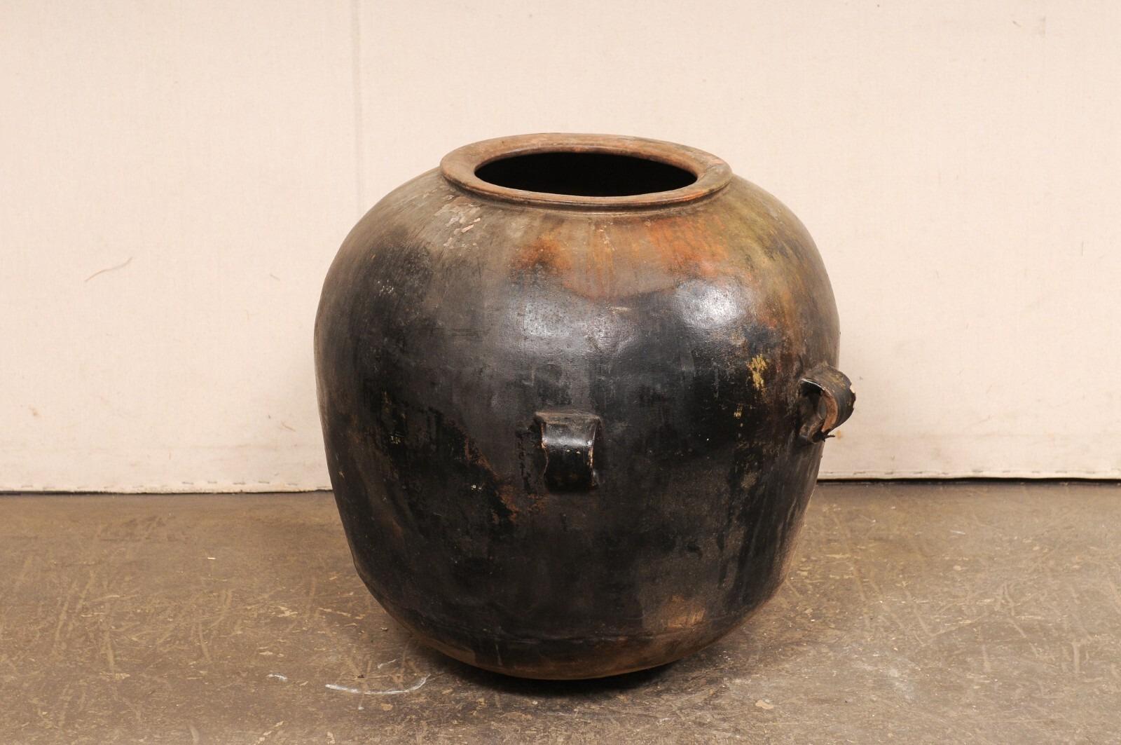 Olla grande guatemalteca de tamalero con asas siglo XX en venta