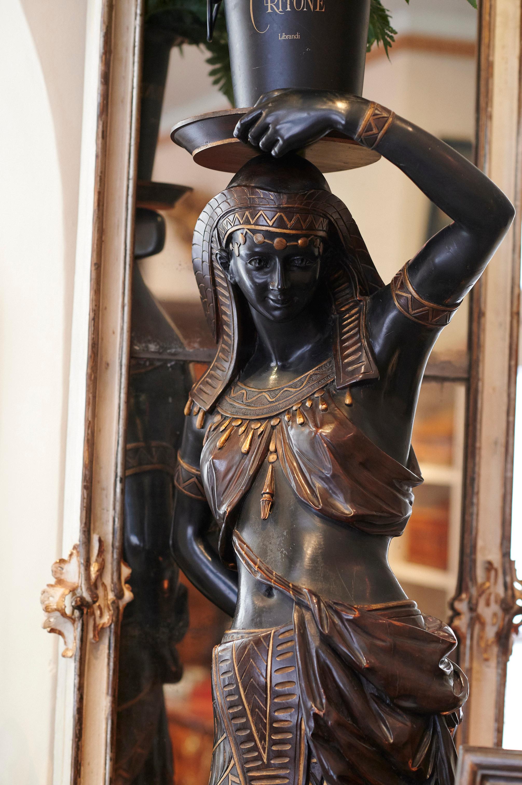 Napoleon III Large Guéridon Sculpture of an Egyptian Woman, Venice C. 1865, Italy For Sale