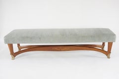 large Guglielmo Ulrich bench, walnut and brass, 1940