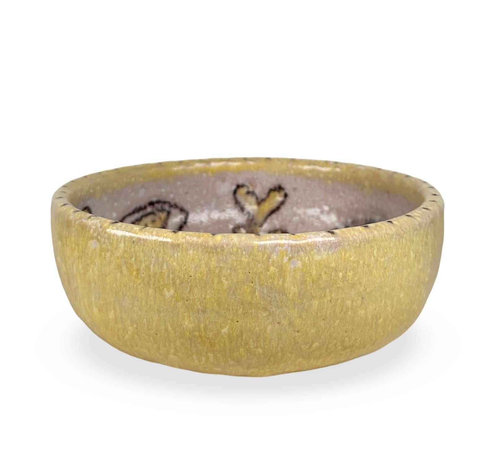 Mid-Century moderno Grande ciotola di Guido Gambone, centrotavola in ceramica italiana in vendita