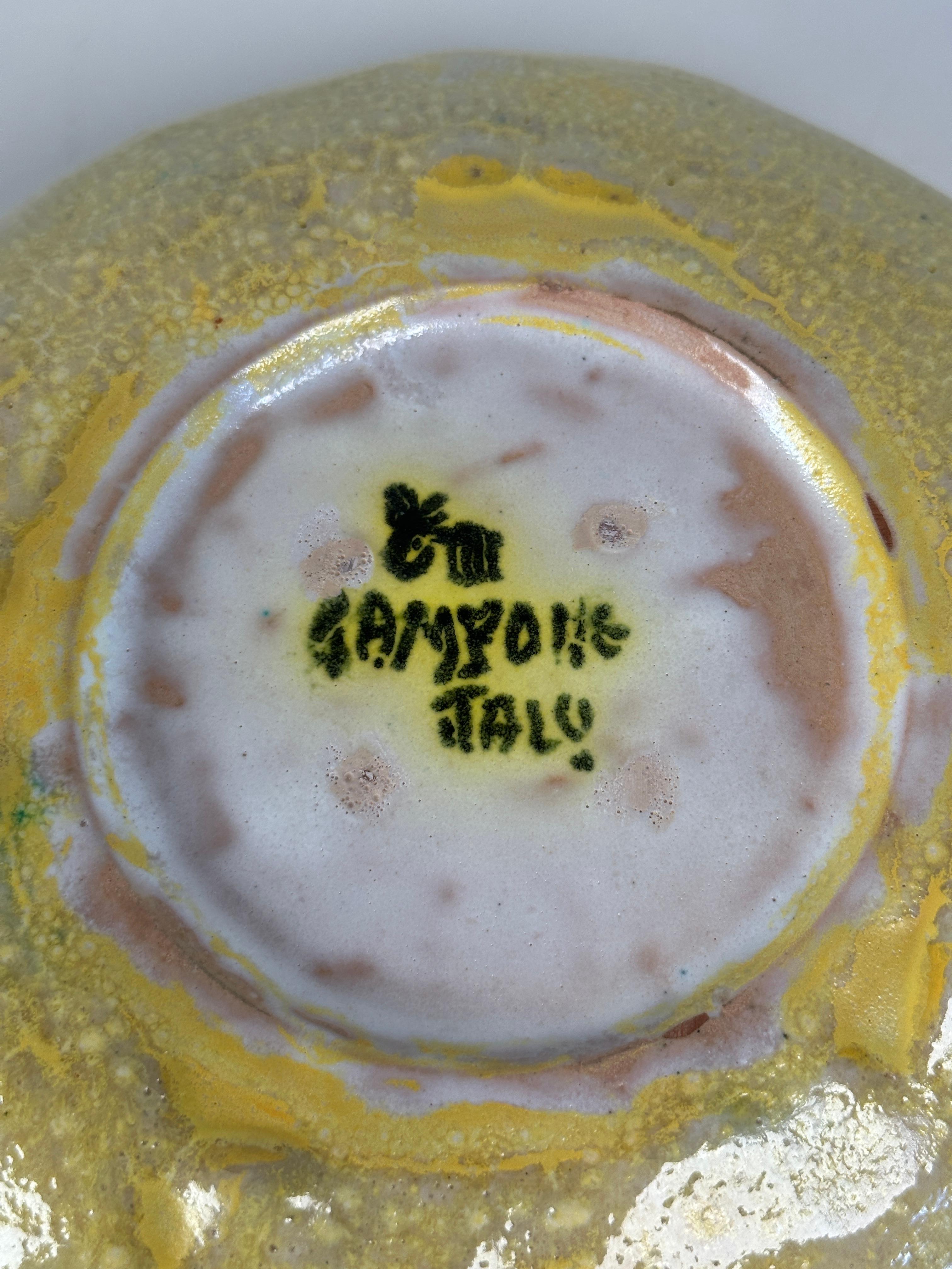 Smaltato Grande ciotola di Guido Gambone, centrotavola in ceramica italiana in vendita