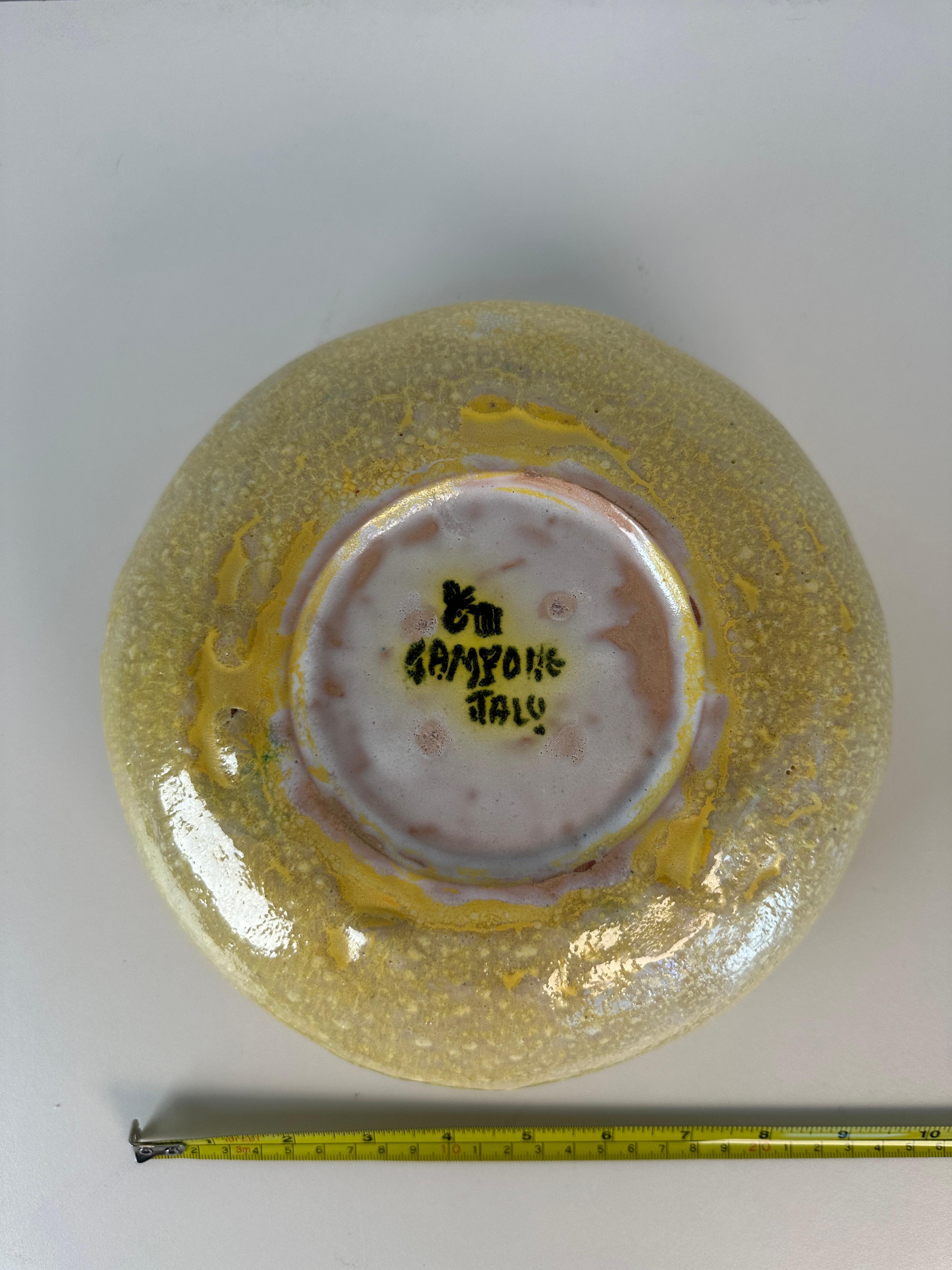 XX secolo Grande ciotola di Guido Gambone, centrotavola in ceramica italiana in vendita