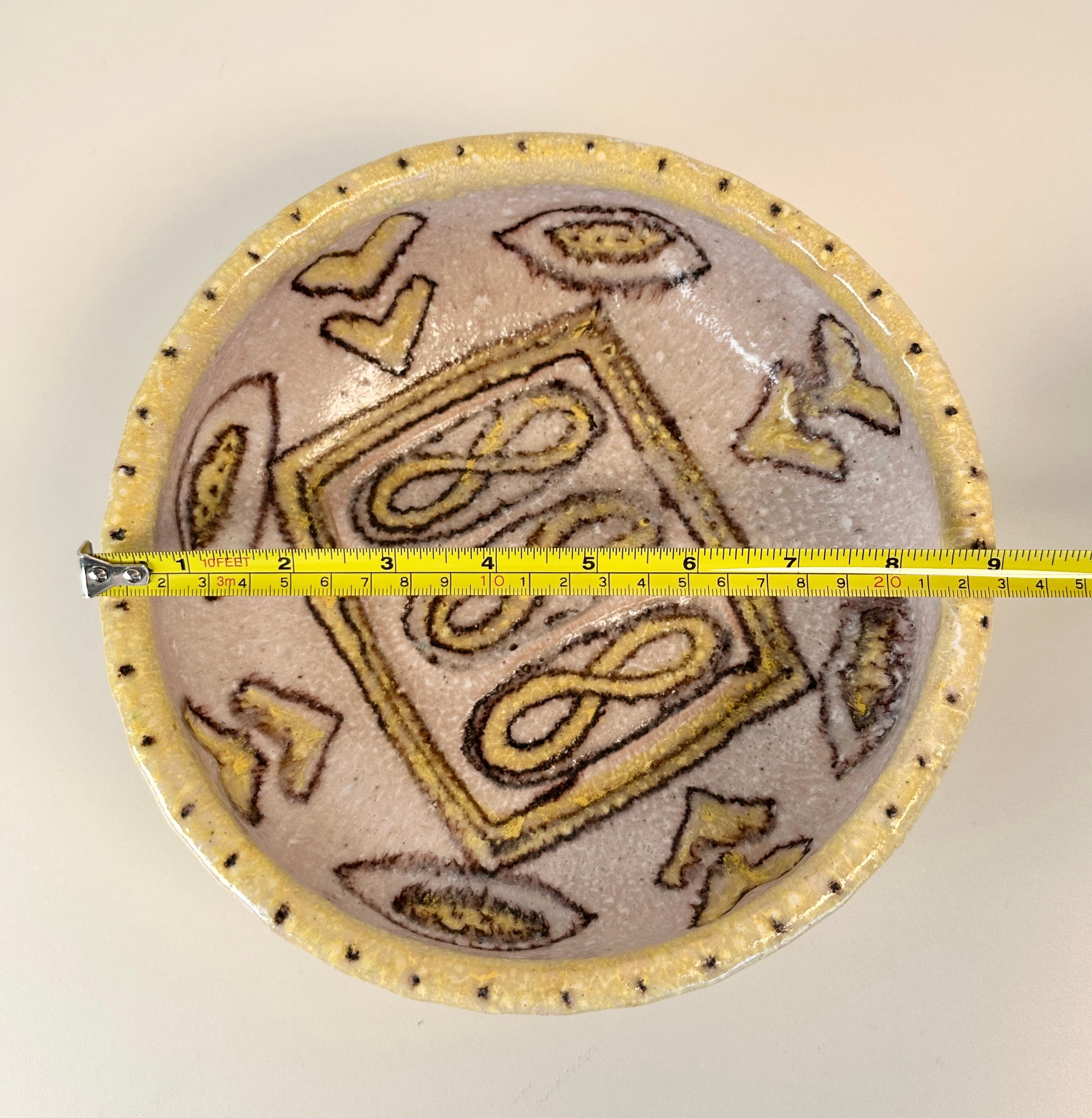 Ceramica Grande ciotola di Guido Gambone, centrotavola in ceramica italiana in vendita