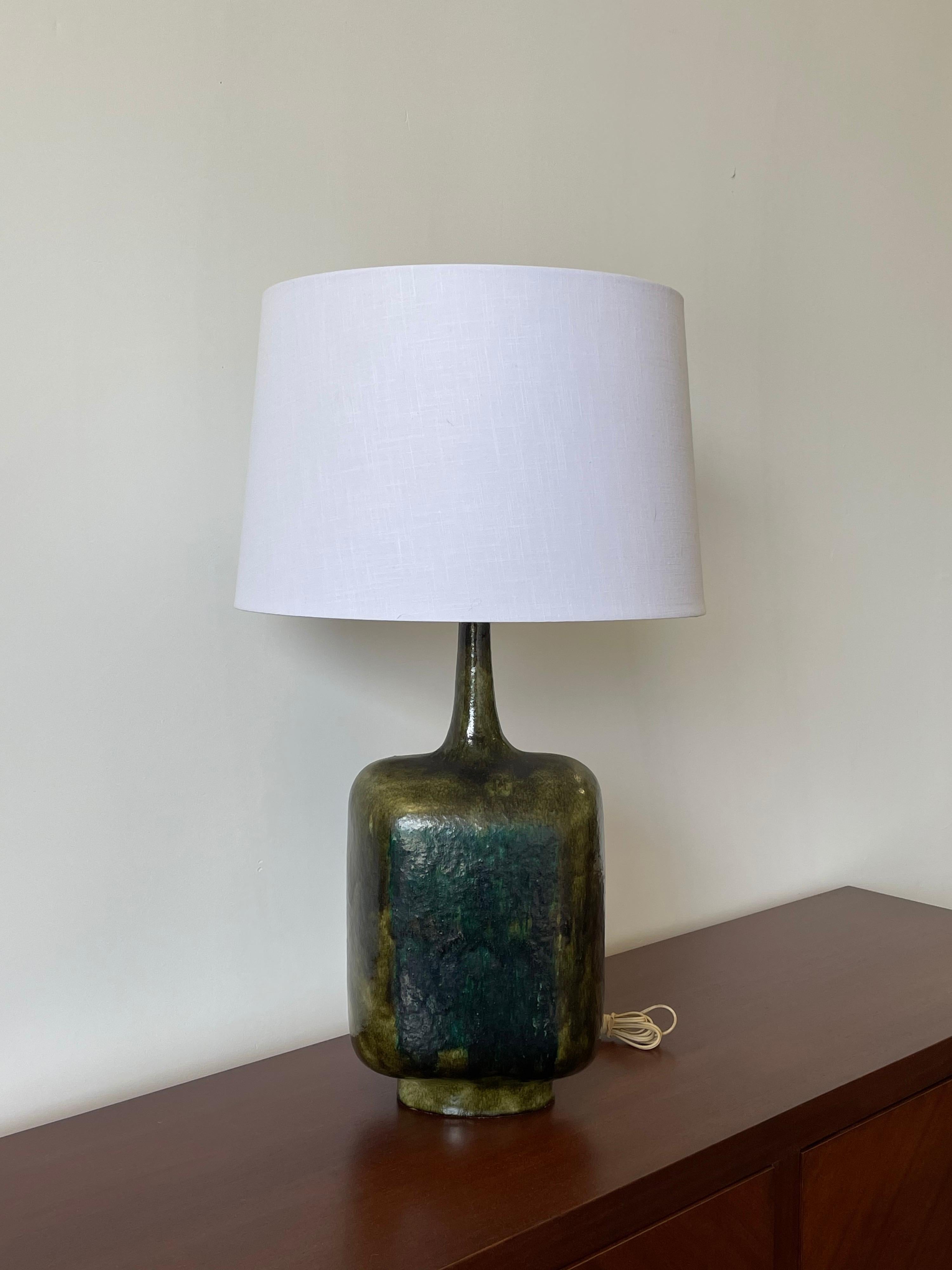 Large Guido Gambone Lamp, Italy In Good Condition In St.Petersburg, FL