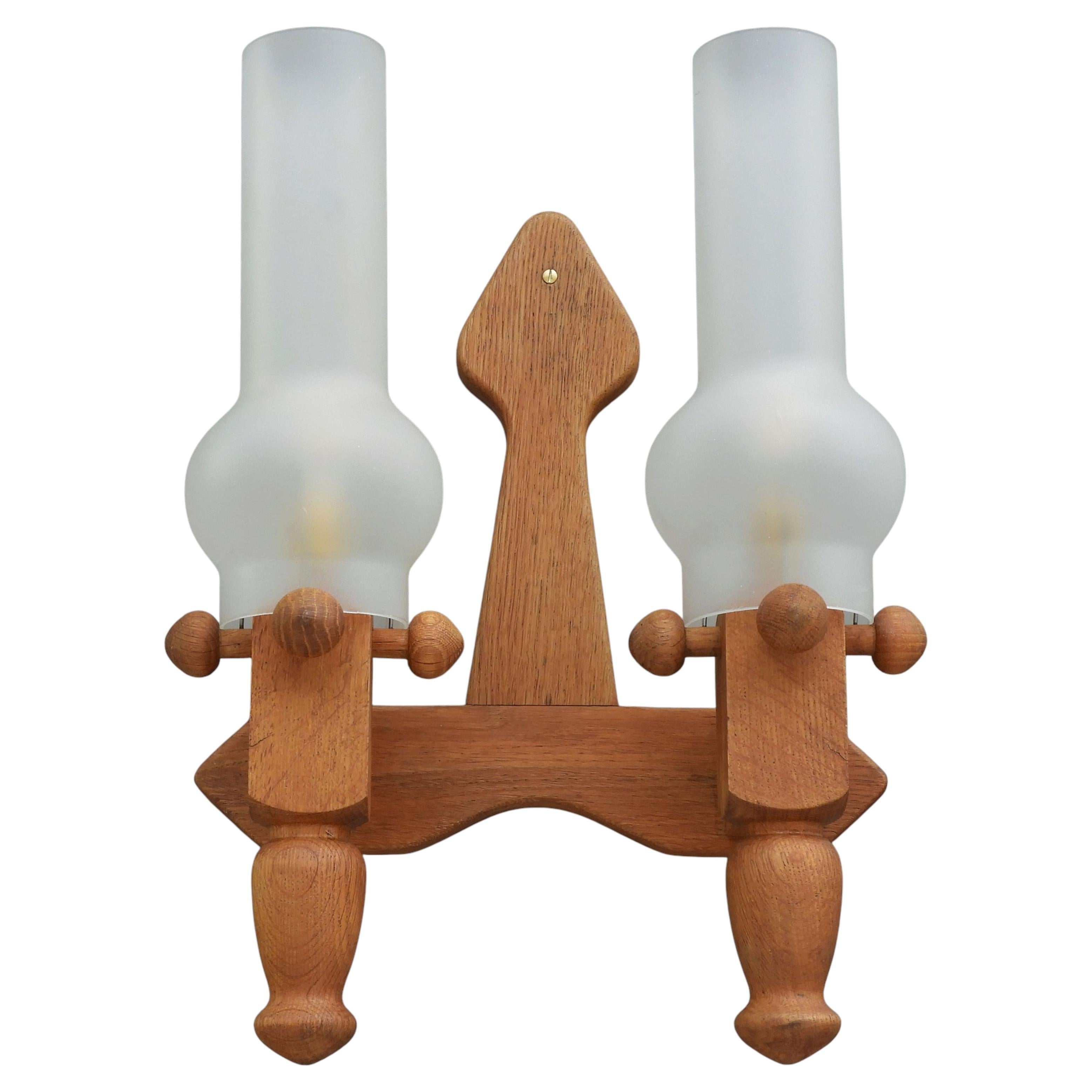 Large Guillerme et Chambron Double Wall Light Sconce For Sale