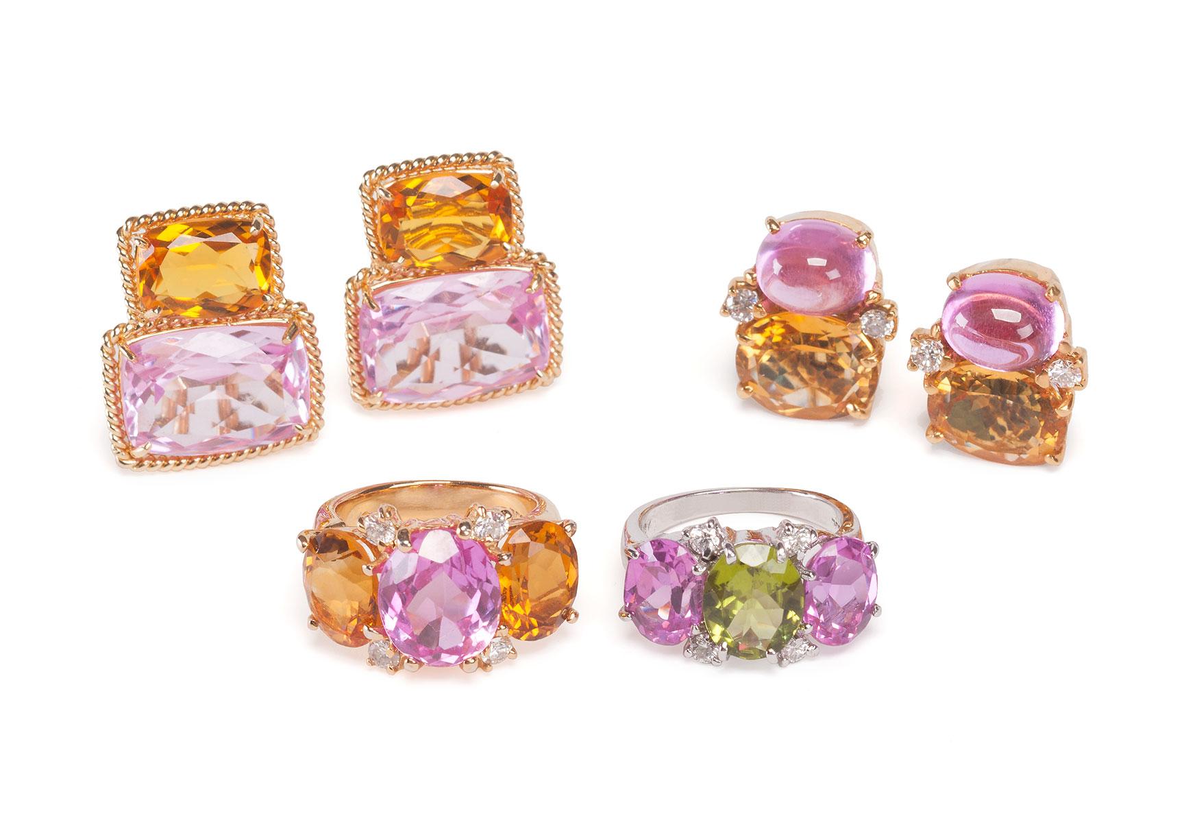 Große GUM DROP-Ohrringe mit tiefem Amethyst und rosa Topas und Diamanten im Angebot 12