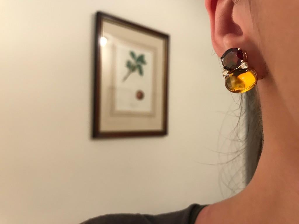Boucles d'oreilles pendantes avec iolite, turquoise et diamants en vente 3