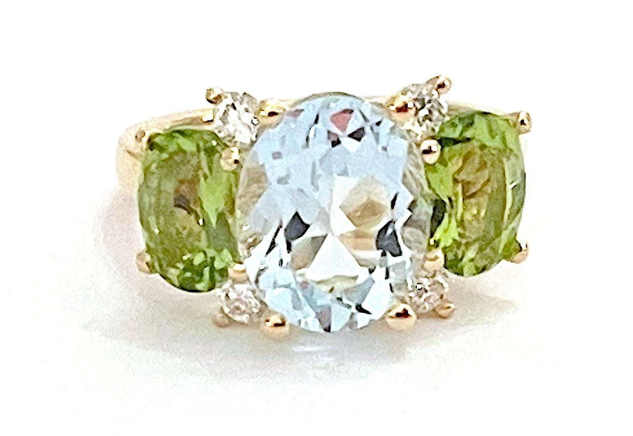 Large GUM DROP Earrings with Peridot and Citrine and Diamonds For Sale 12