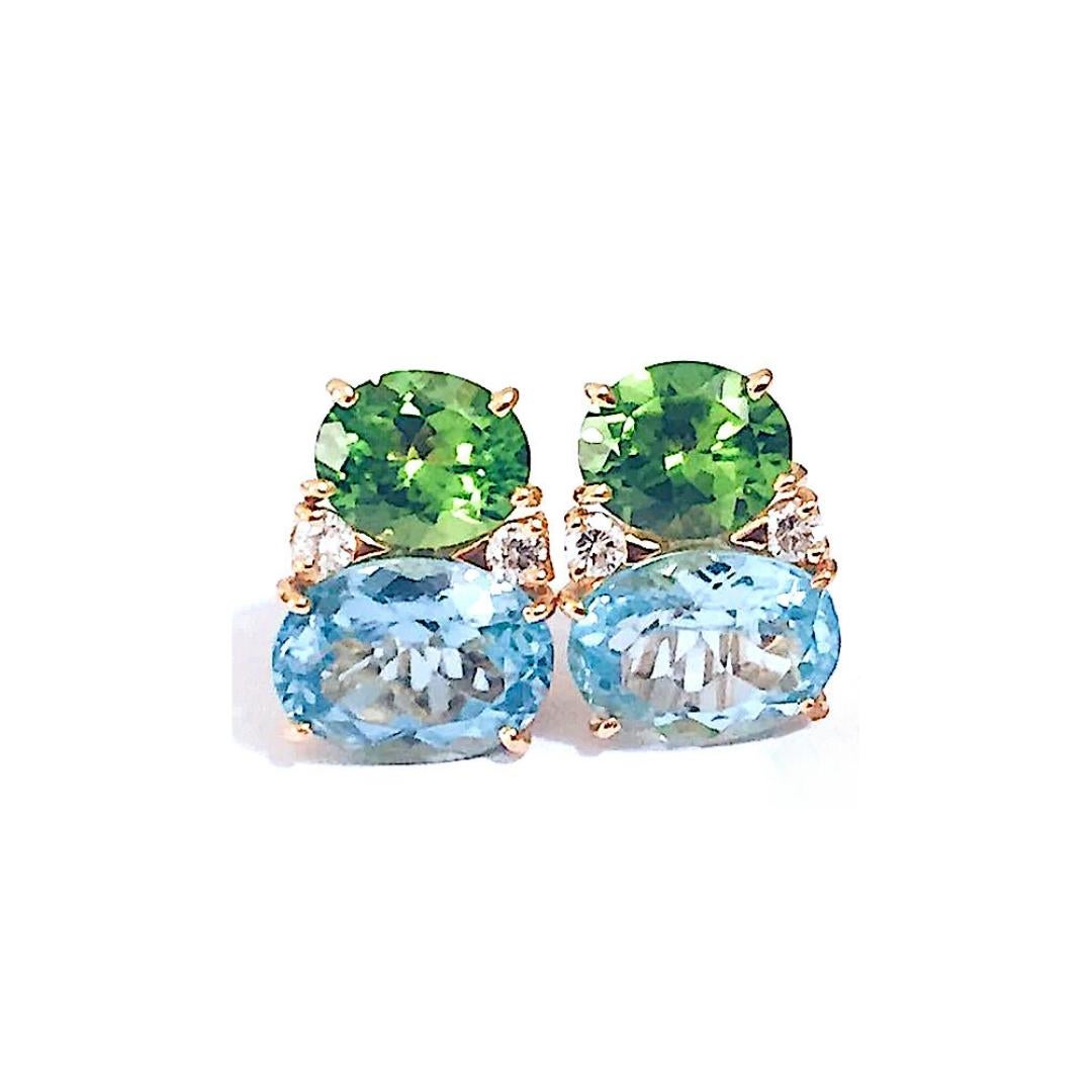Large GUM DROP Earrings with Citrine and Cabochon Pink Topaz and Diamonds For Sale 6