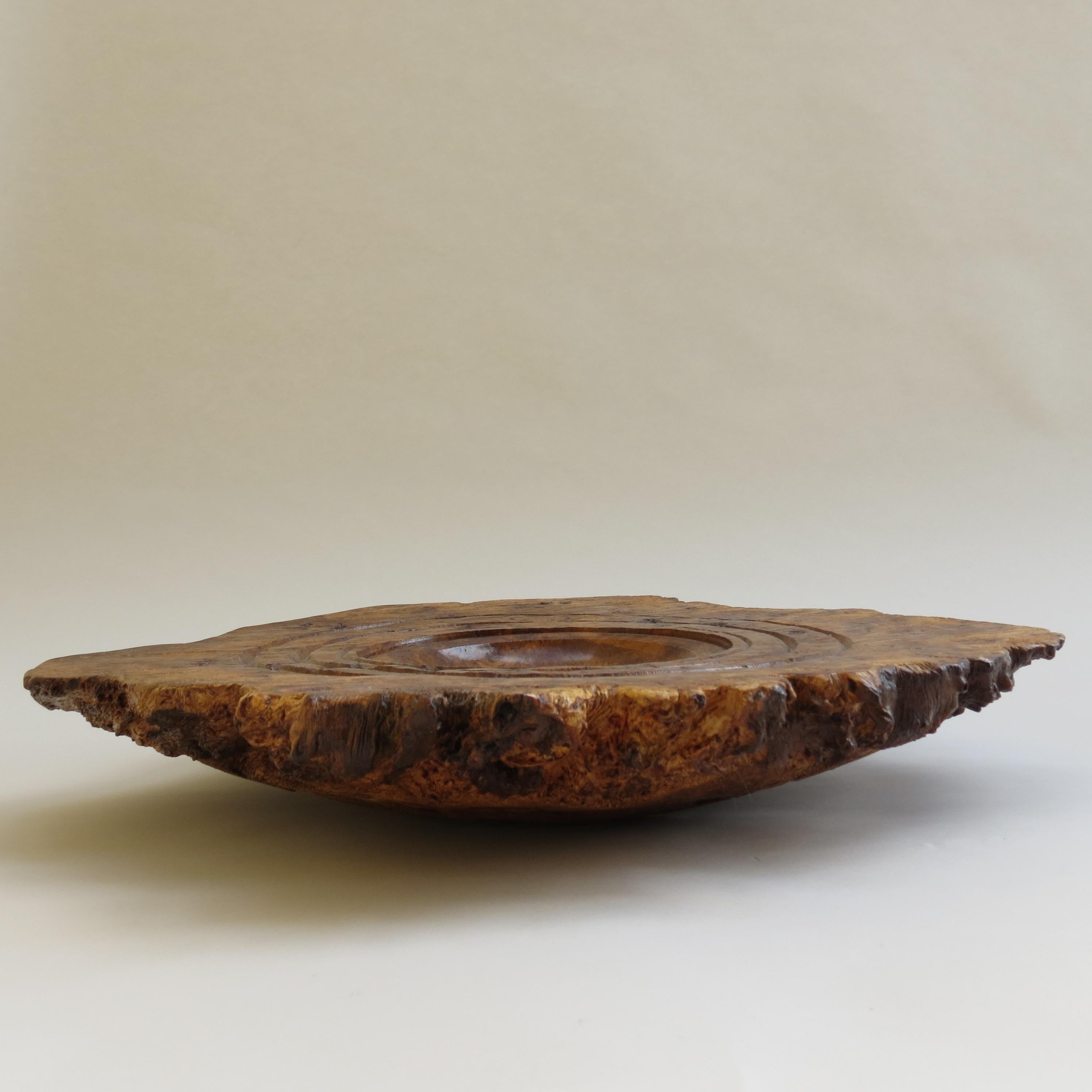 Rustic Large Gum Wood Hand Turned Bowl by Mike Scott 'Chai', 1980s