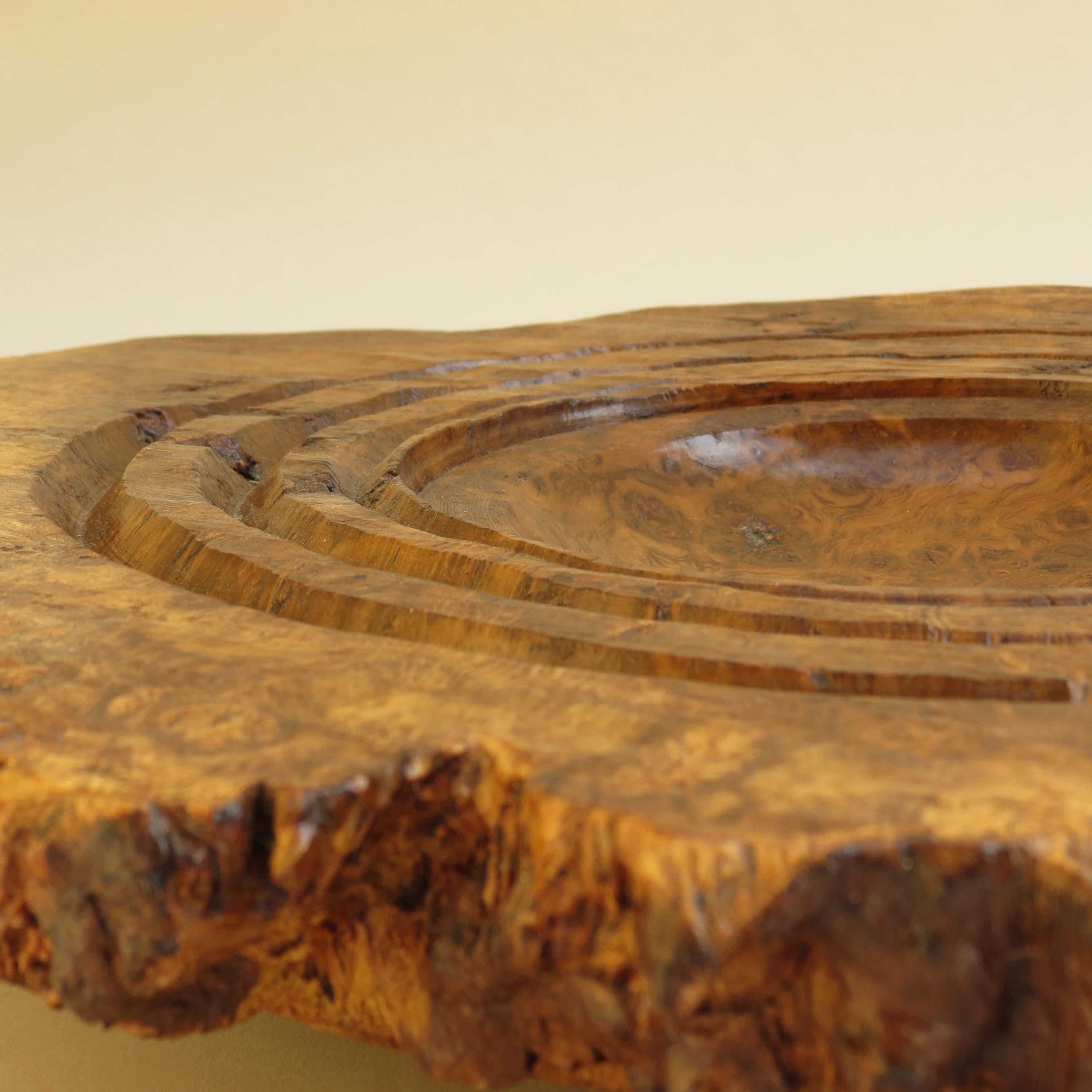 English Large Gum Wood Hand Turned Bowl by Mike Scott 'Chai', 1980s