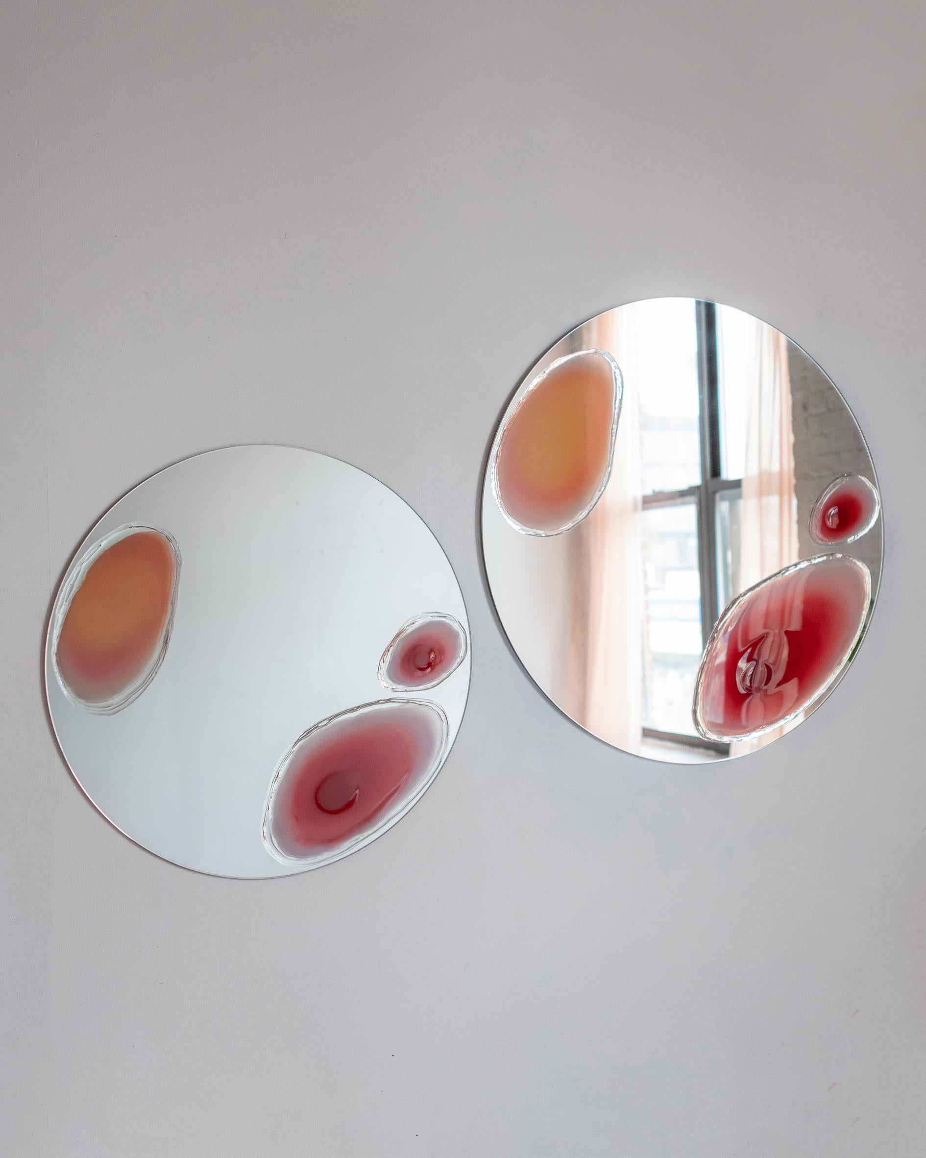 American Large Gumdrop Mirror by Courtney Kinnare, Contemporary Resin Art Mirror For Sale