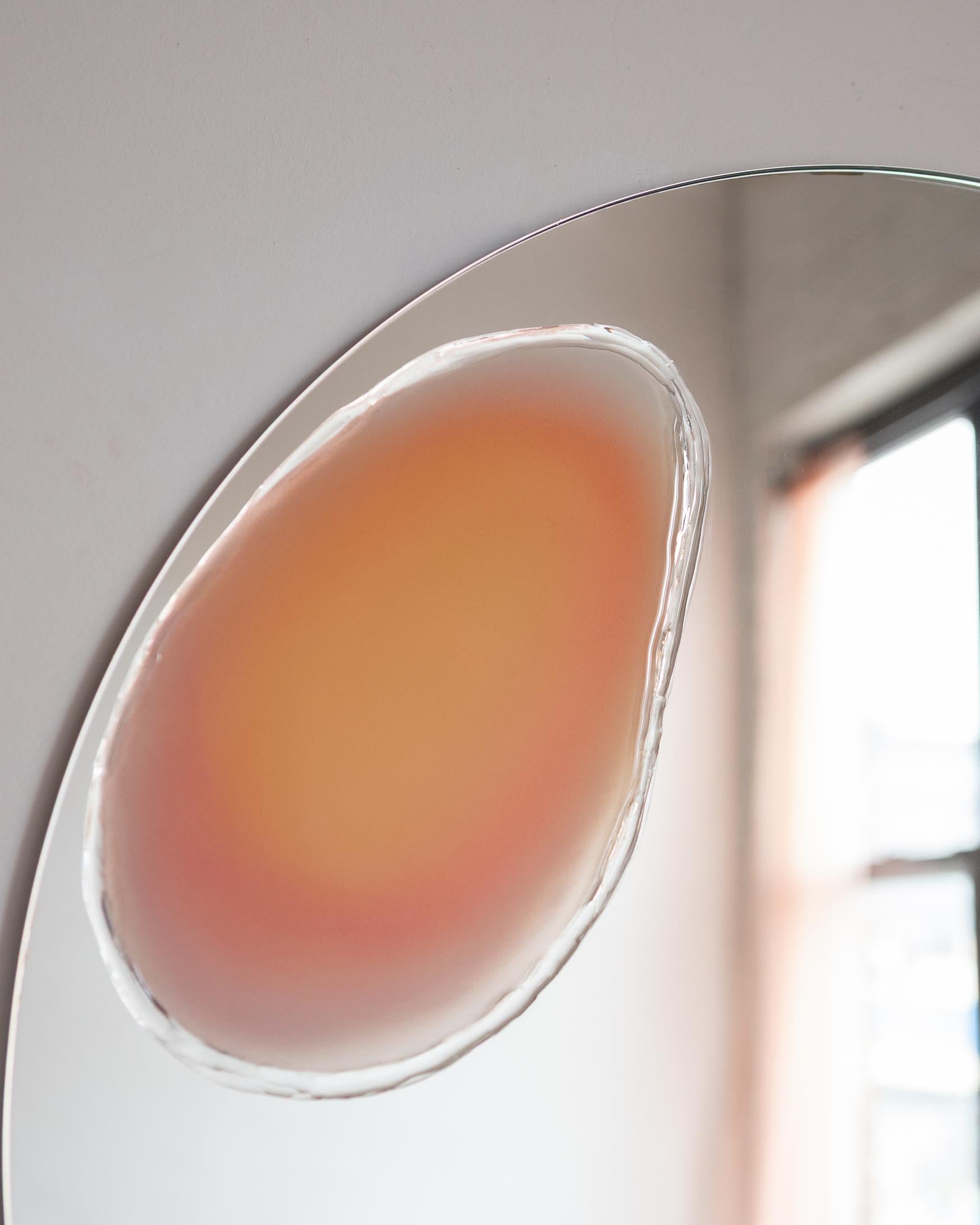 Large Gumdrop Mirror by Courtney Kinnare, Contemporary Resin Art Mirror For Sale 2