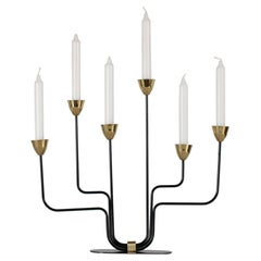 Large Gunnar Ander Sculptural Candelabra with 6 Arm by Ystad Metall Sweden 1960s