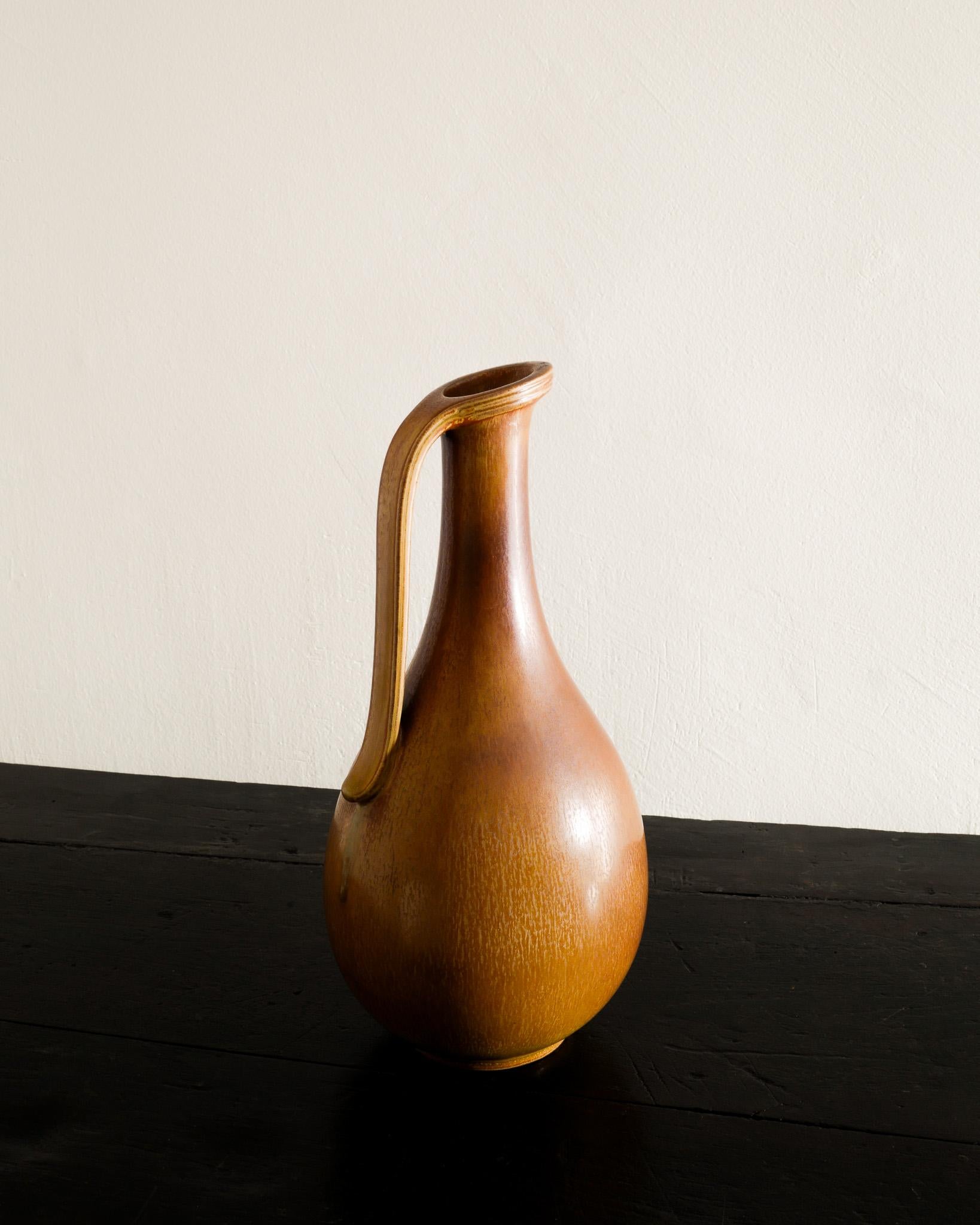 Scandinavian Modern Large Gunnar Nylund Mid Century Ceramic Pitcher Vase by Rörstrand Sweden, 1950s For Sale