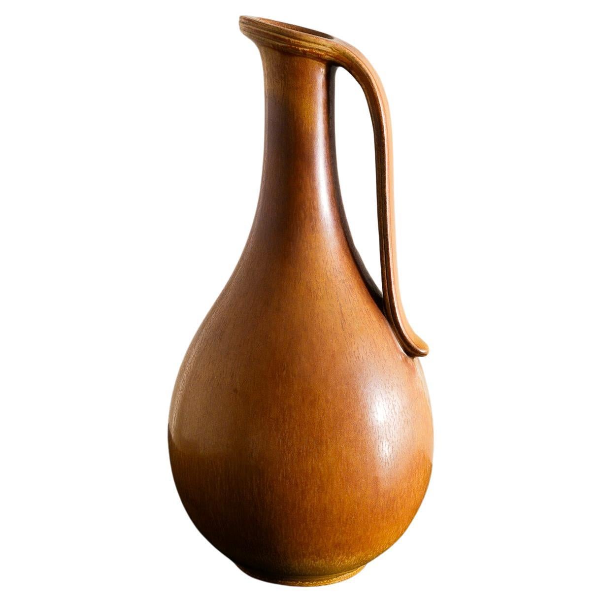 Large Gunnar Nylund Mid Century Ceramic Pitcher Vase by Rörstrand Sweden, 1950s For Sale