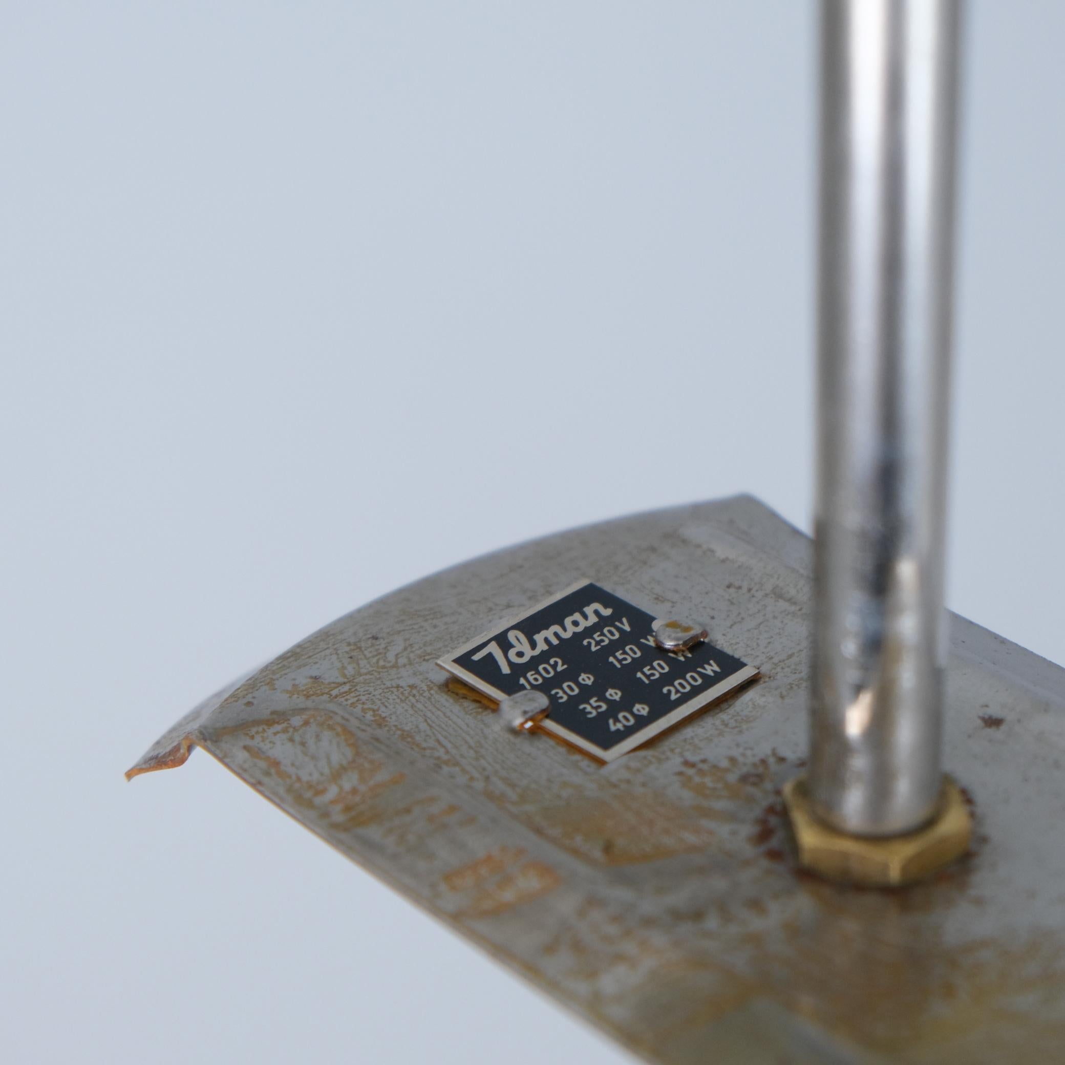 Große Gunnel Nyman-Pendelleuchte 81003, vernickeltes Messing und weißes Opalglas, Idman 1950er Jahre im Angebot 4