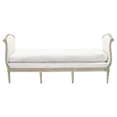 Antique Large Gustavian 18th Century Painted Daybed