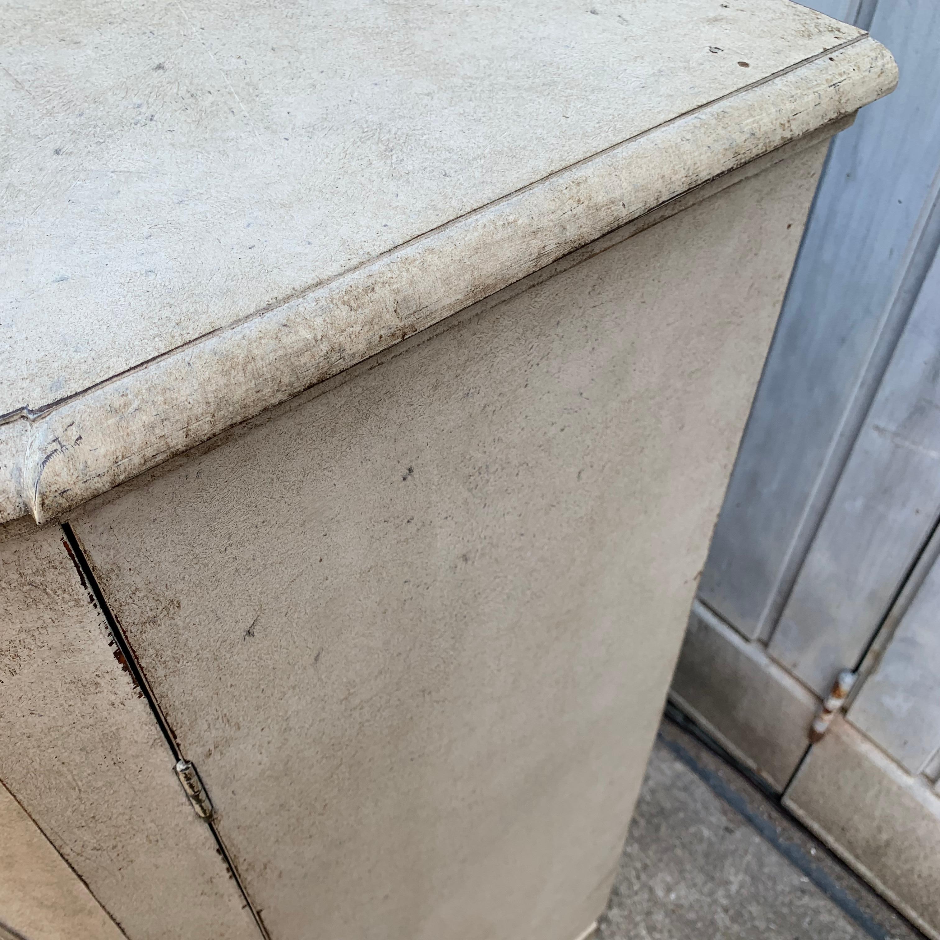 Large Gray Painted Gustavian Carved Wood Sideboard Buffet 9