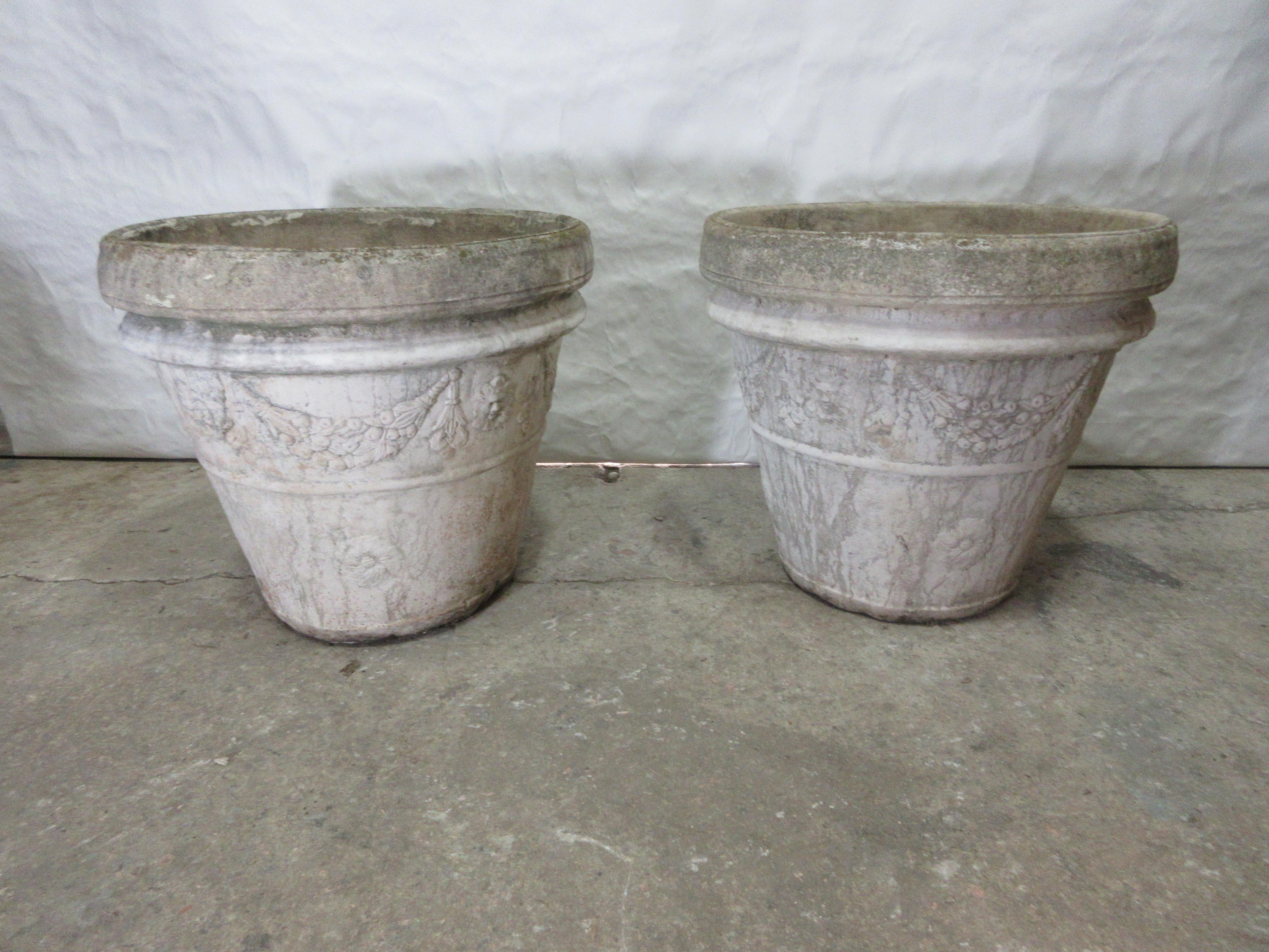 This is a set of 2 Large Gustavian Style Garden Pots in original condition.
