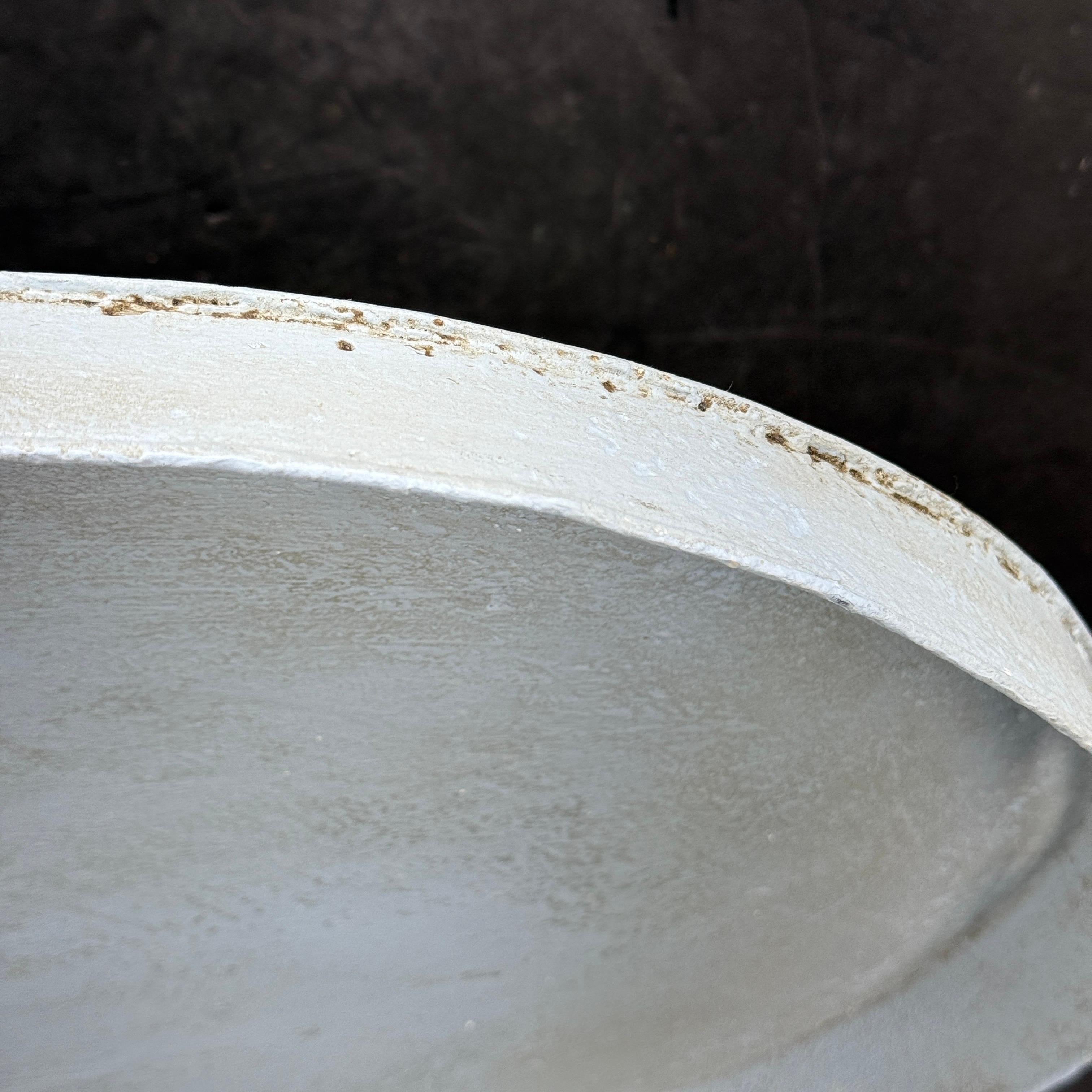 Large Gustavian Style Oval Blue Painted Tole Tray with Handles For Sale 3