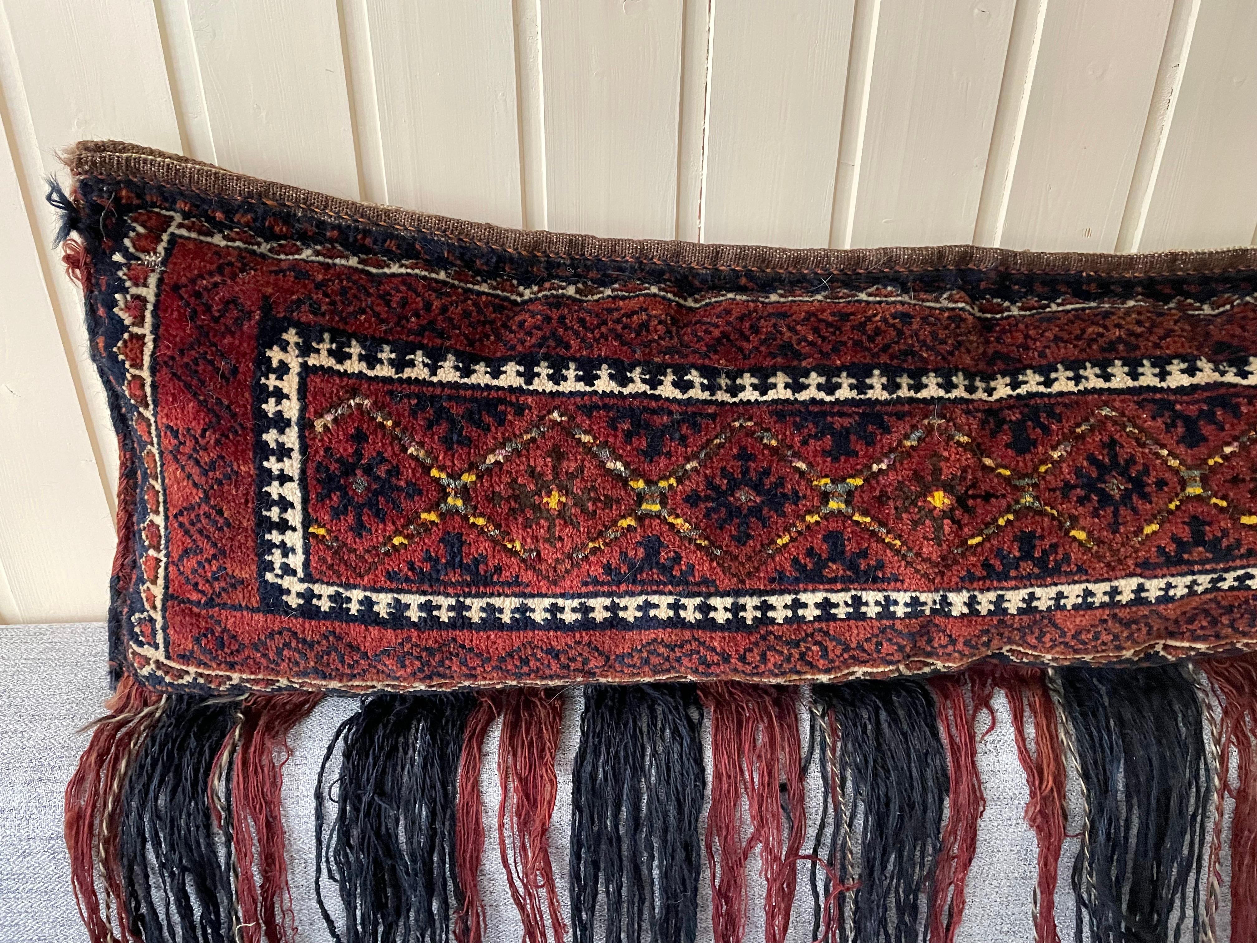 Unknown Large Gypsy Oriental Salt Bag or Rug Embroidery Pillow For Sale