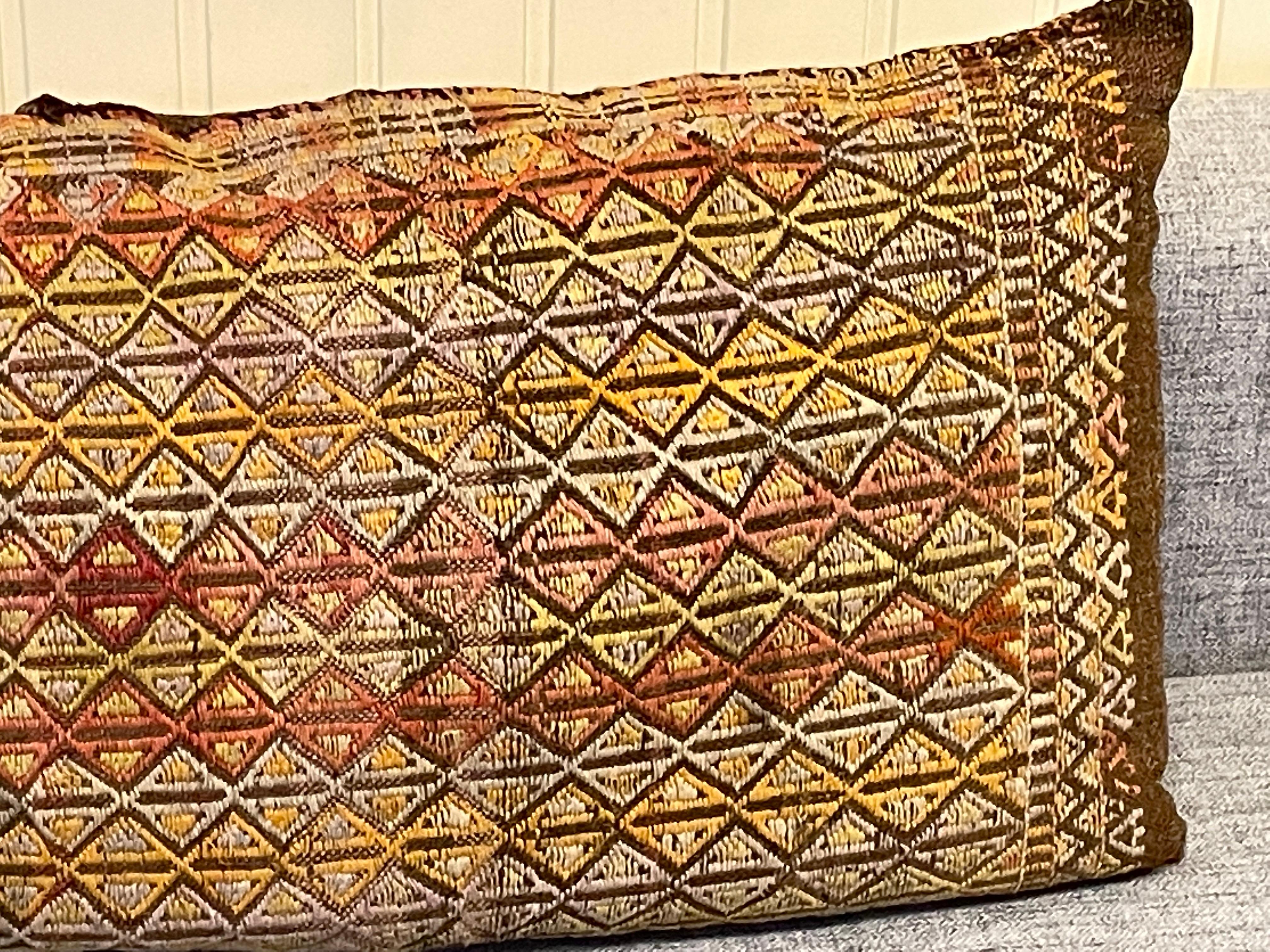 Large Gypsy Turkish Oriental Salt Bag or Rug Embroidery Pillow In Good Condition For Sale In Nuernberg, DE