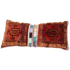 Vintage Large Gypsy Turkish Oriental Salt Bag or Rug Embroidery Pillow