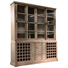 Large Haberdashery Display Cabinet Pantry Bookcase Sideboard Pine, 20th Century
