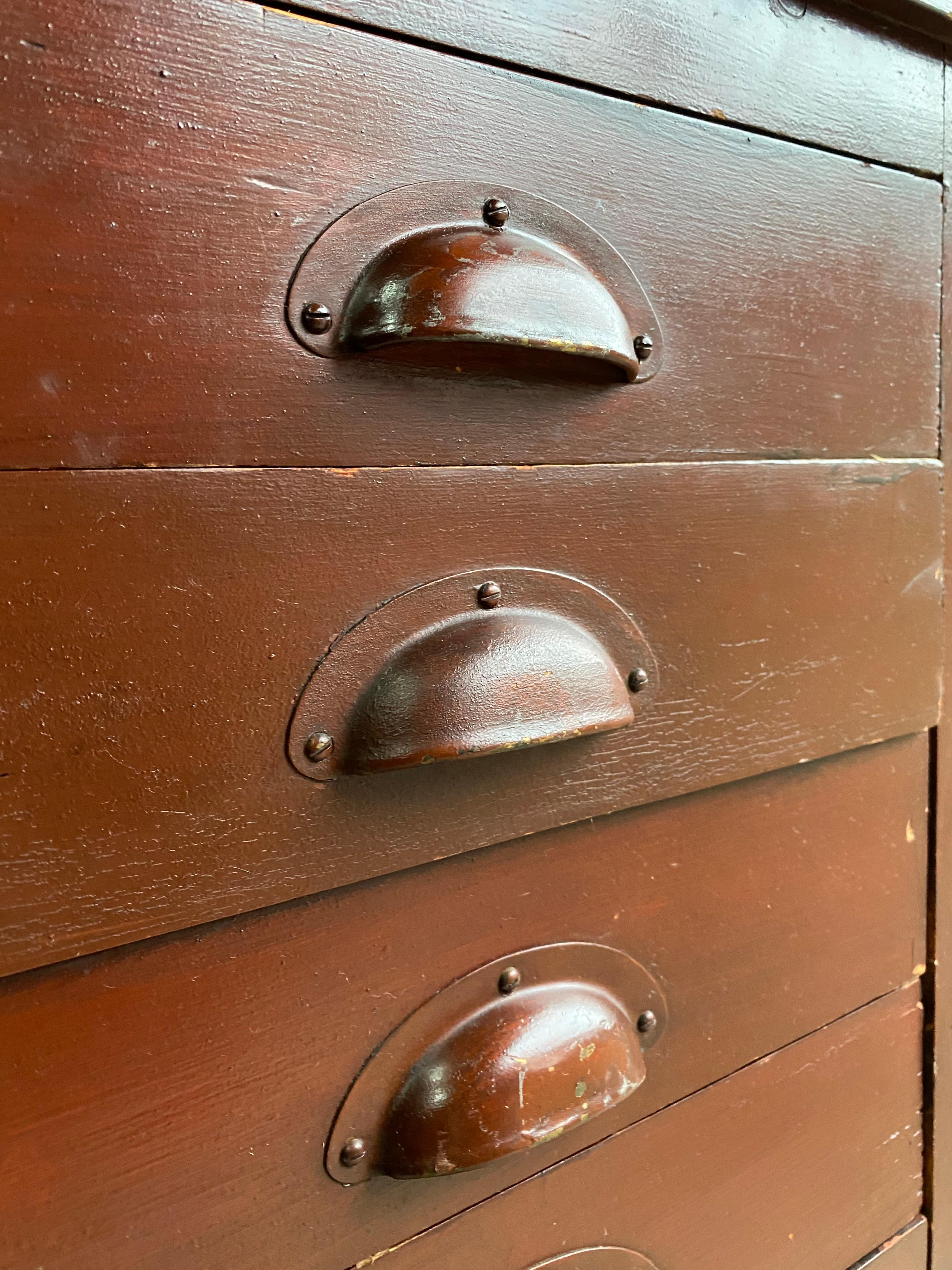 Large Haberdashery Industrial Chest of Drawers Loft Style, circa 1930s 4
