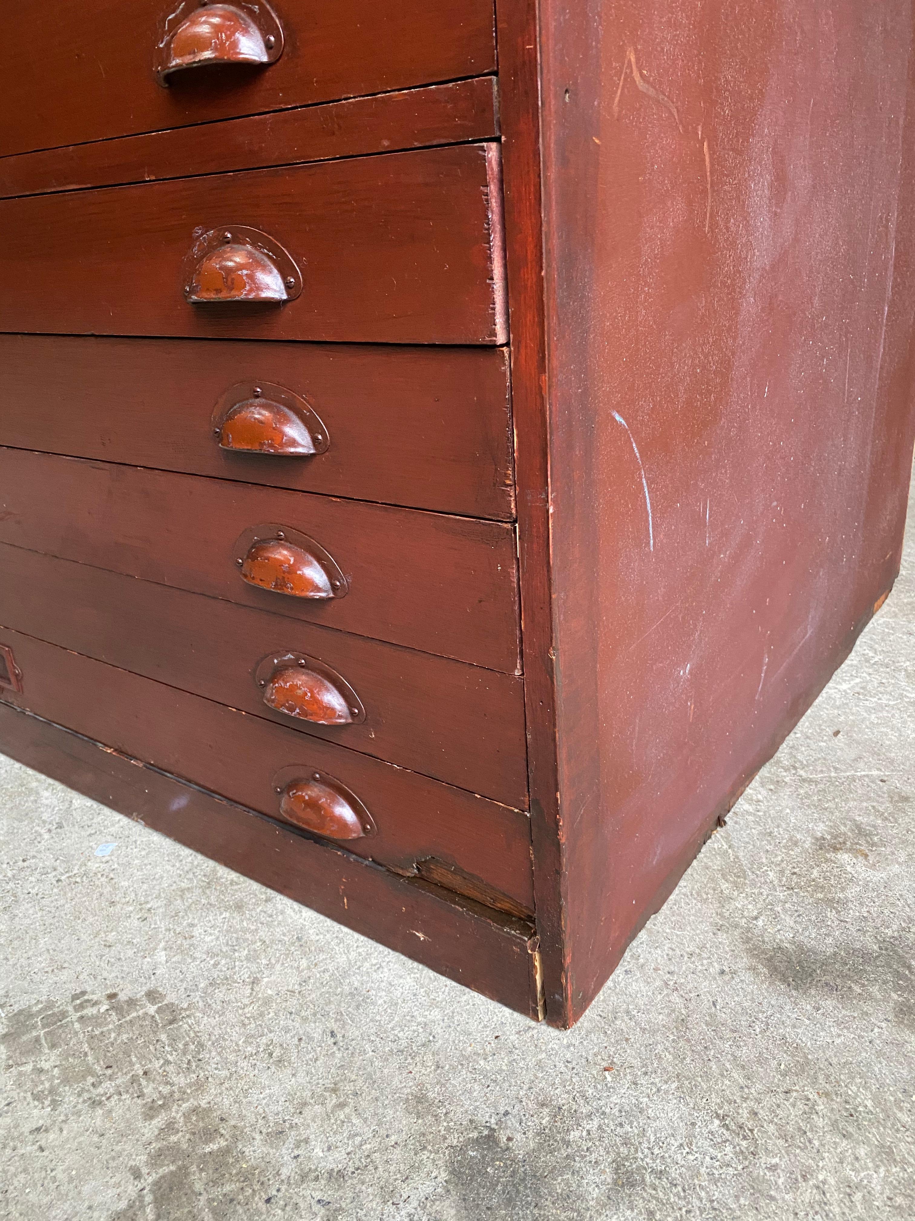 Large Haberdashery Industrial Chest of Drawers Loft Style, circa 1930s 6