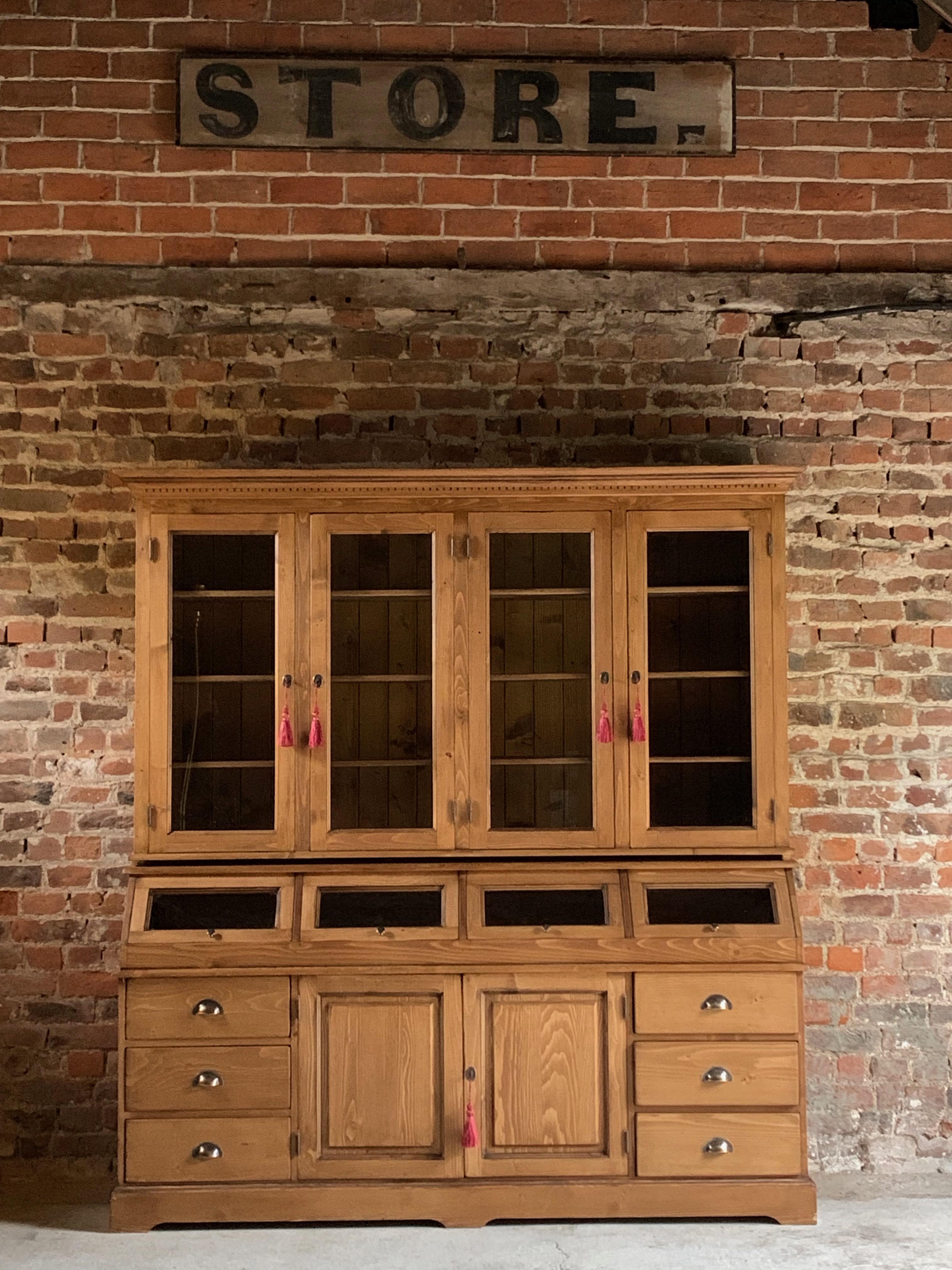 Large Haberdashery Shop Cabinet Solid Pine Apothecary, 20th Century 5