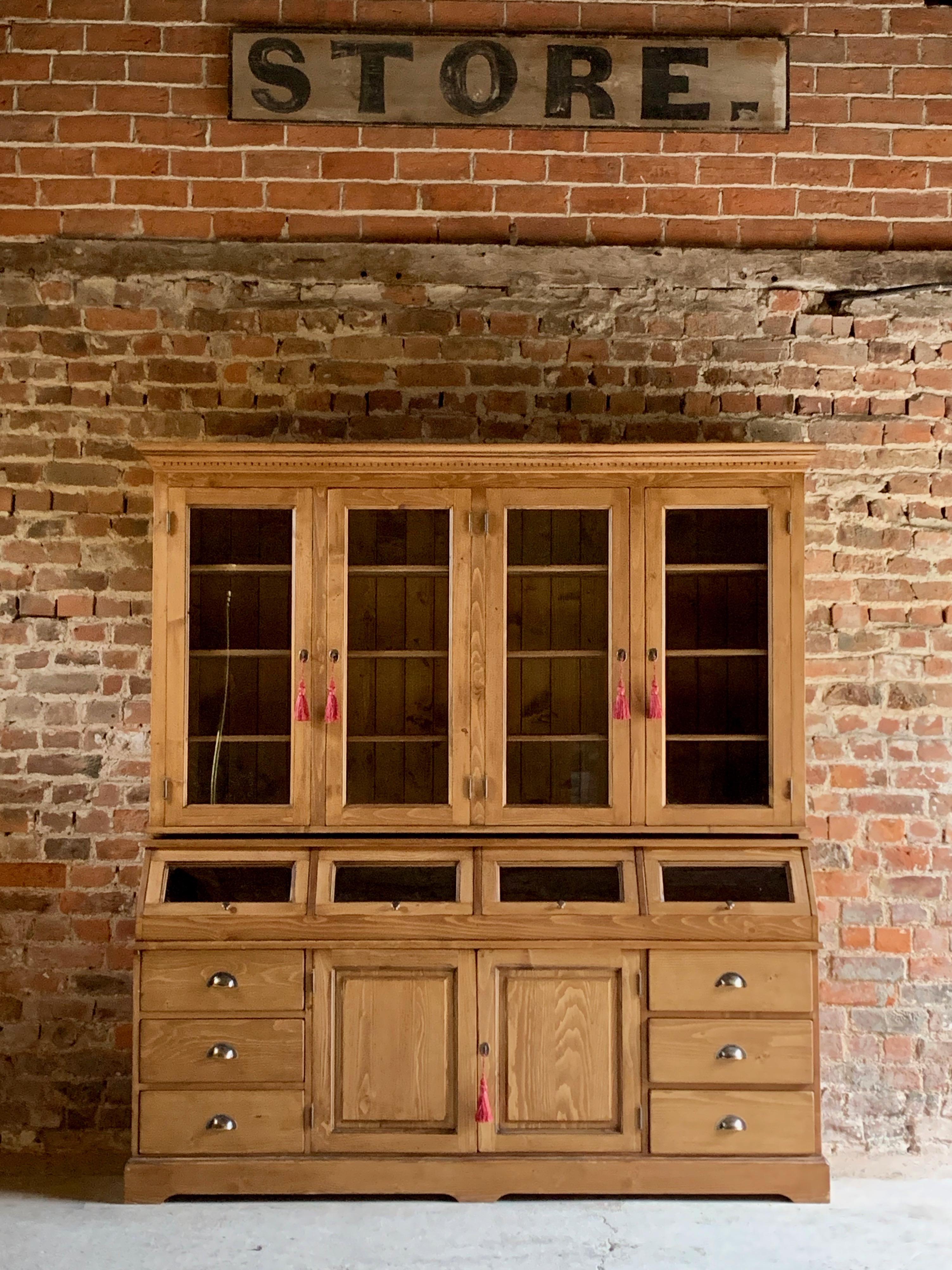 Large Haberdashery Shop Cabinet Solid Pine Apothecary, 20th Century 4