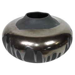 Large Haeger Modern Ceramic Drip Glaze Vase Vessel Raku Collection