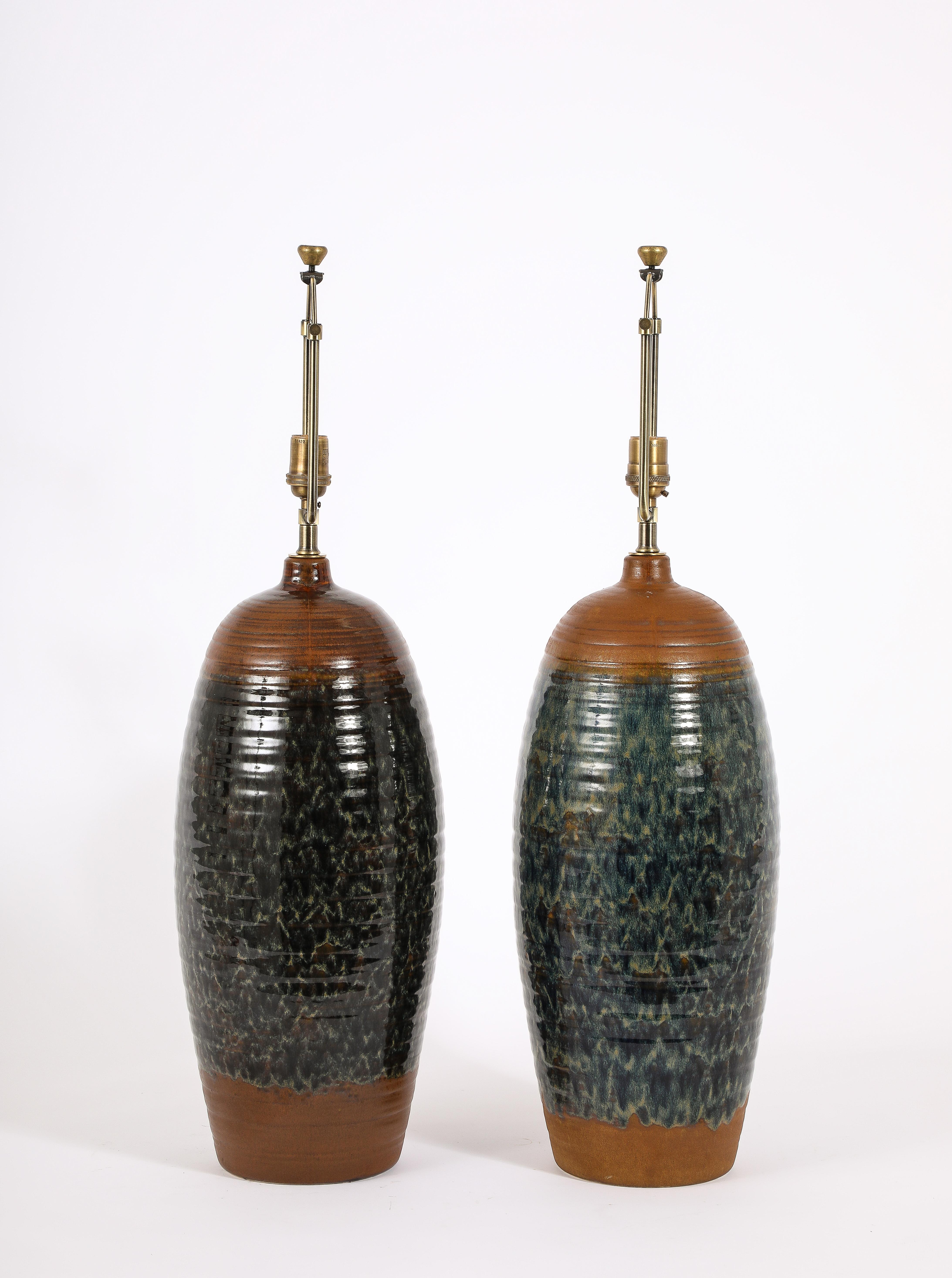 Grandi lampade da tavolo in ceramica di Haeger, USA anni '50 in vendita 4