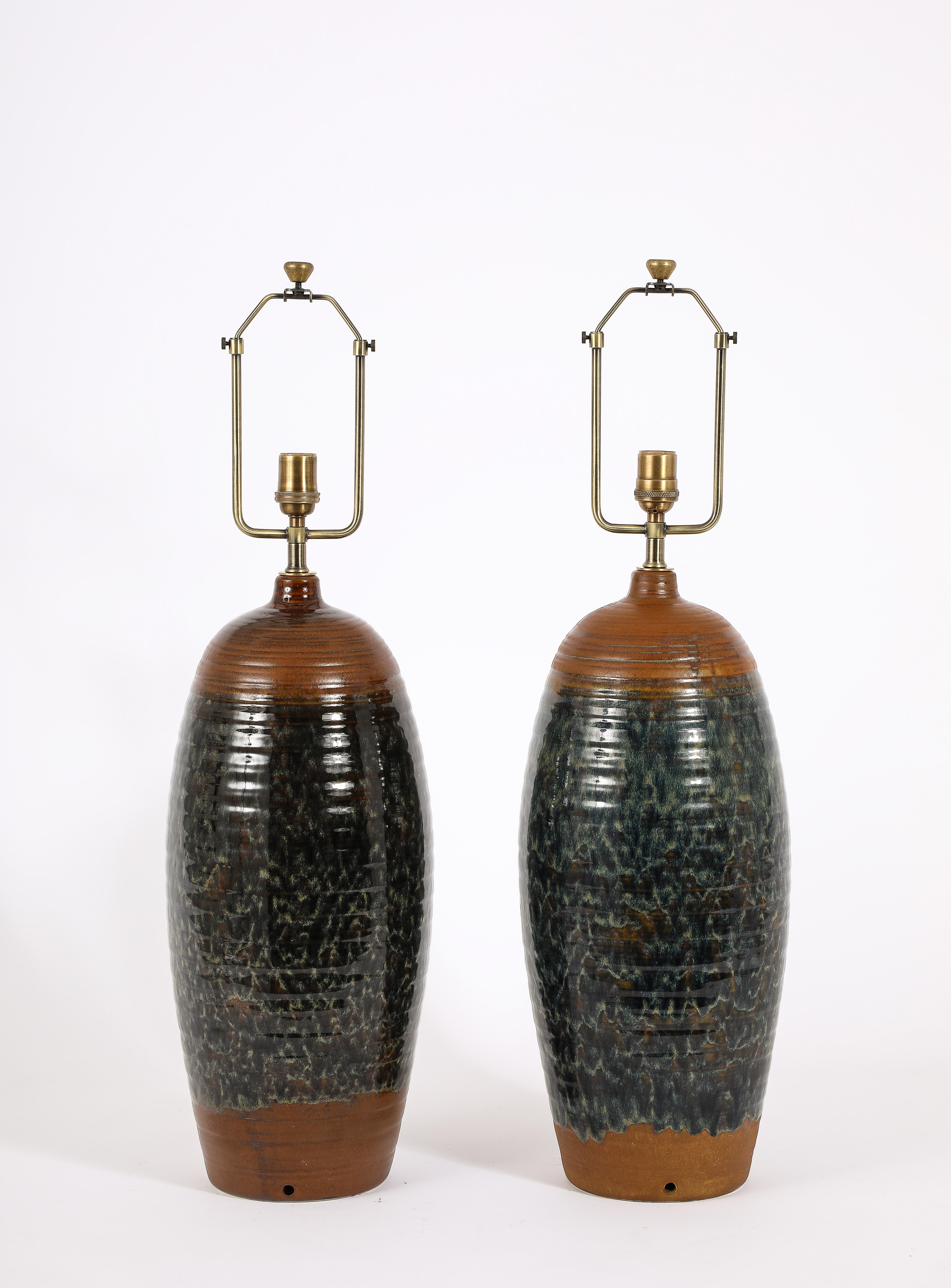 Grandi lampade da tavolo in ceramica di Haeger, USA anni '50 in vendita 5