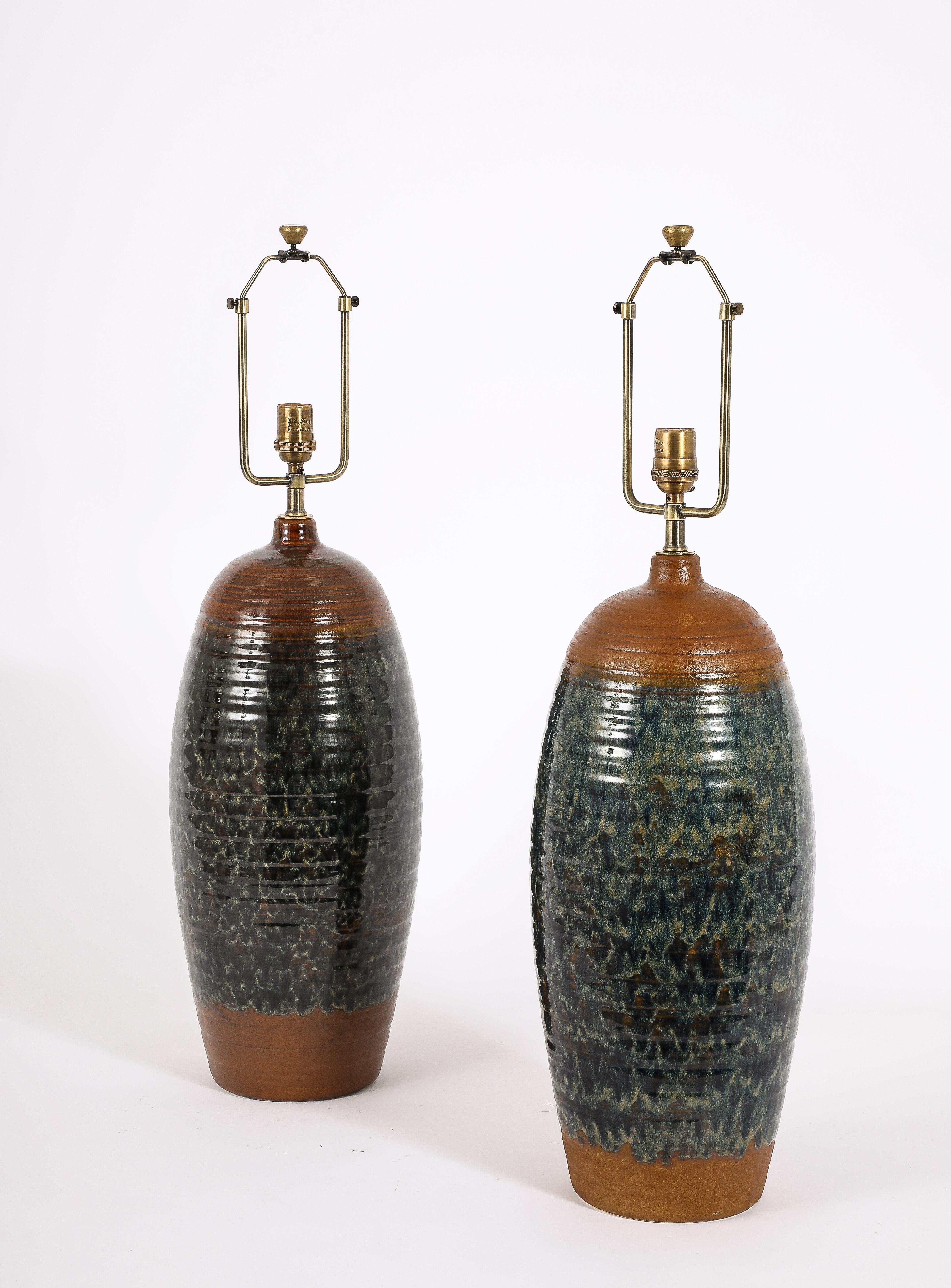 Grandi lampade da tavolo in ceramica di Haeger, USA anni '50 in vendita 7