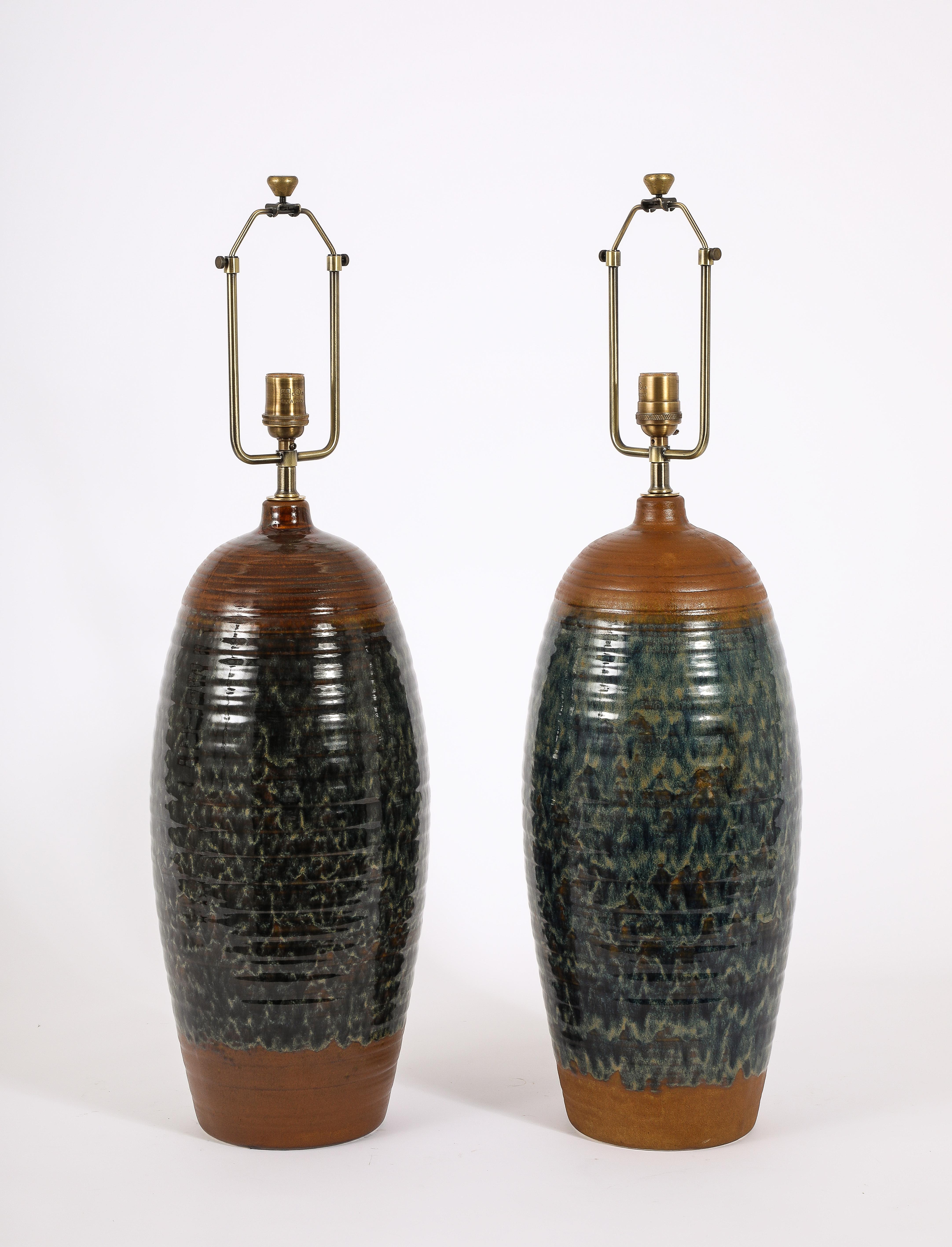 Grandi lampade da tavolo in ceramica di Haeger, USA anni '50 in vendita 1