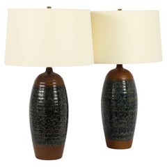 Large Haeger Pottery Table Lamps, USA 1950's
