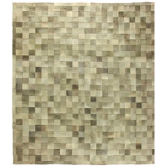 Large Hair-on-hide Grey and Light Brown Modern Rug by Doris Leslie Blau