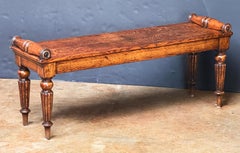 Large Hall Bench or Window Seat of Patinated Oak from England