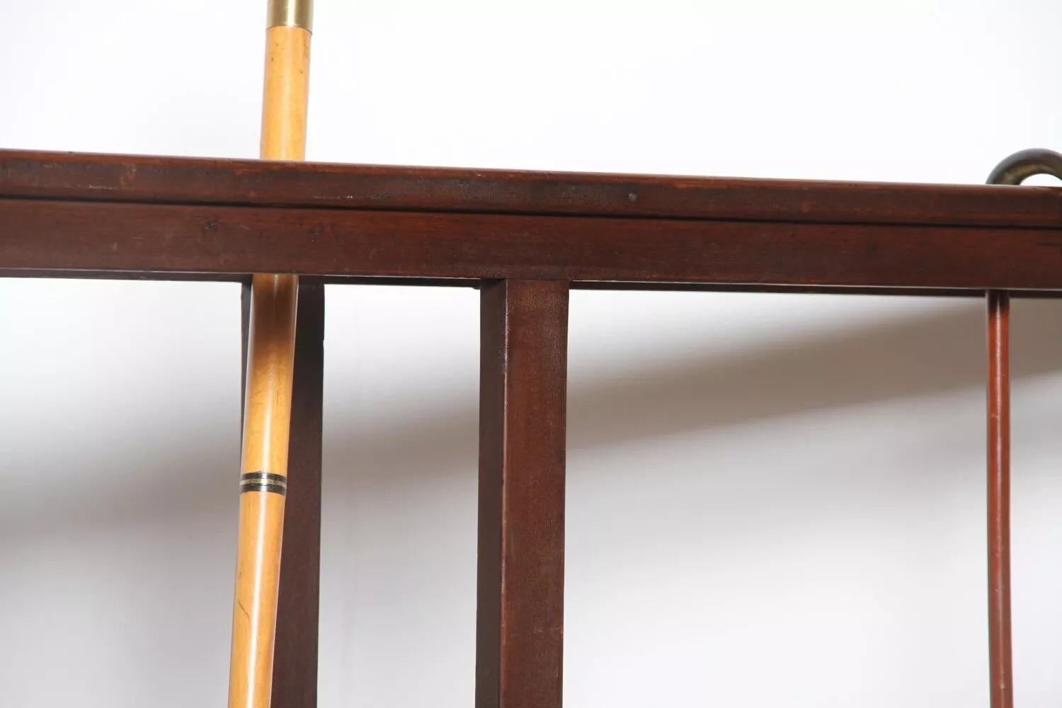 Wood Large Hall Church Double Umbrella & Stick Stand For Sale