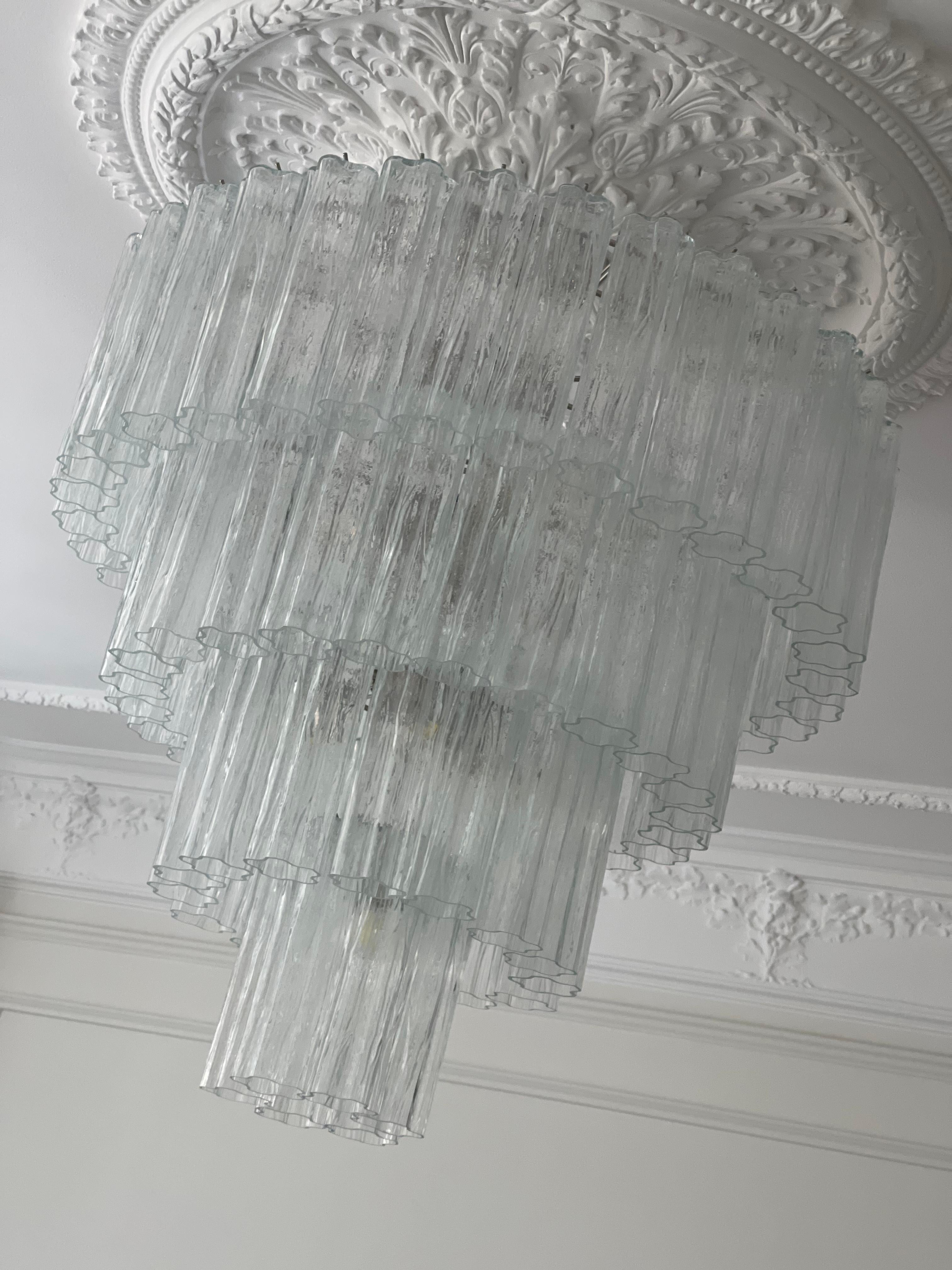 Large Hallway Murano Chandelier in the of style of Venini For Sale 4